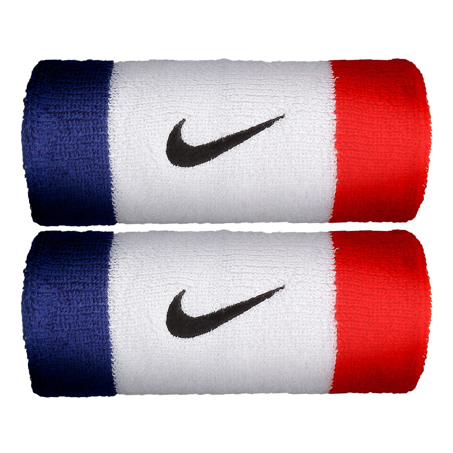 Nike Swoosh Doublewide Zweetband Verpakking 2 stuks Unisex - wit, blauw