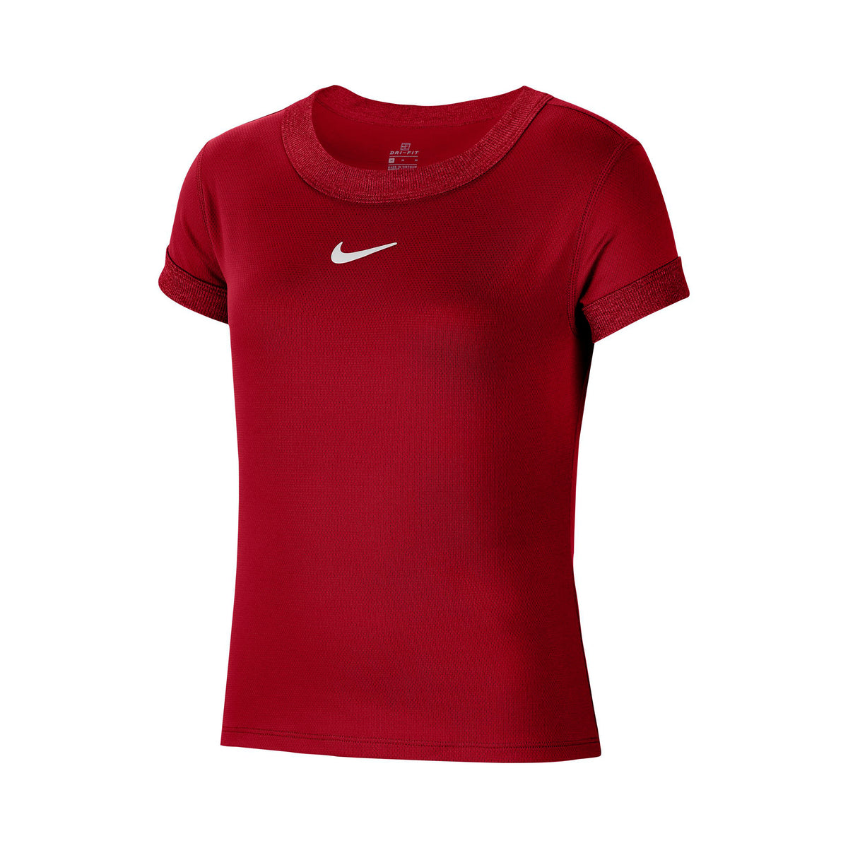Nike Court Dry  T-shirt Meisjes - donkerrood,