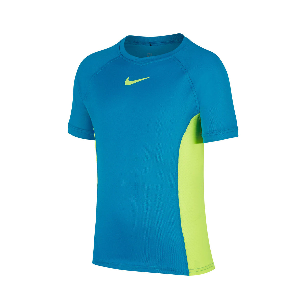 Nike Court Dri-Fit T-shirt Jongens - turkoois, neongeel