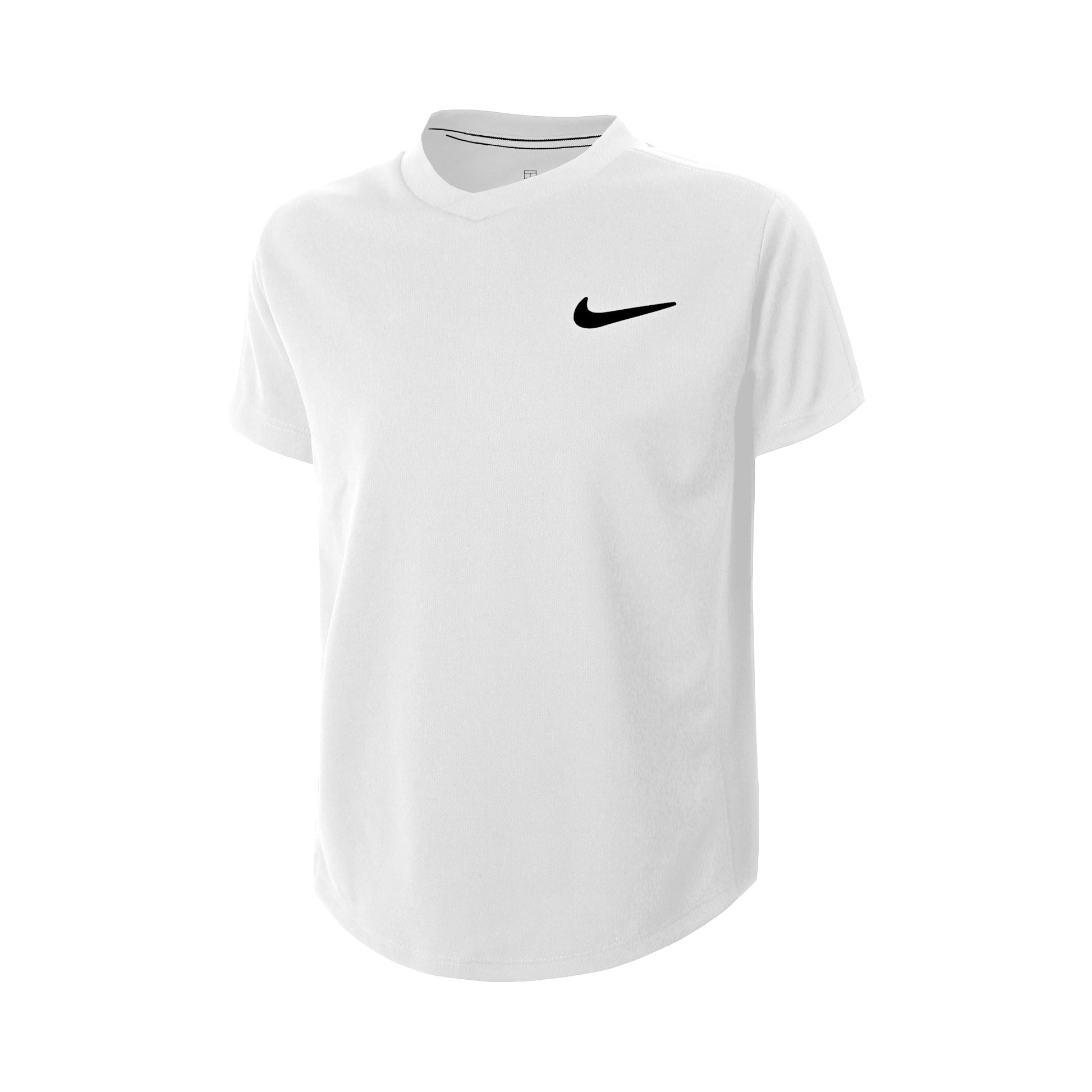 Nike Court Dri-Fit T-shirt Jongens - wit, zwart