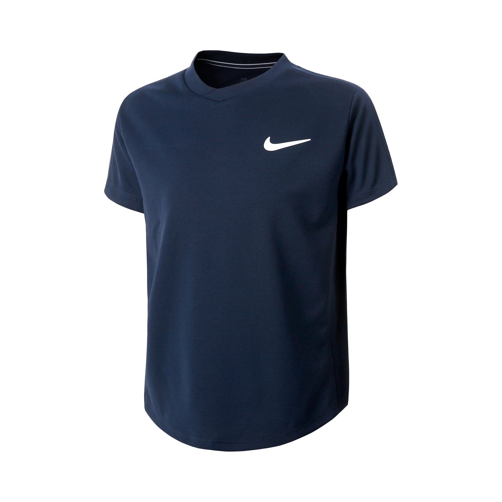 Nike Court Dri-Fit T-shirt Jongens - donkerblauw, wit