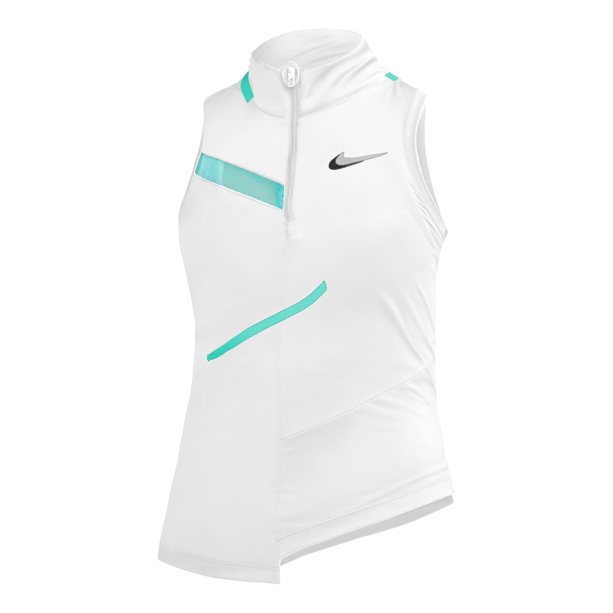 Nike Court Dri-Fit Tanktop Dames - wit, turkoois