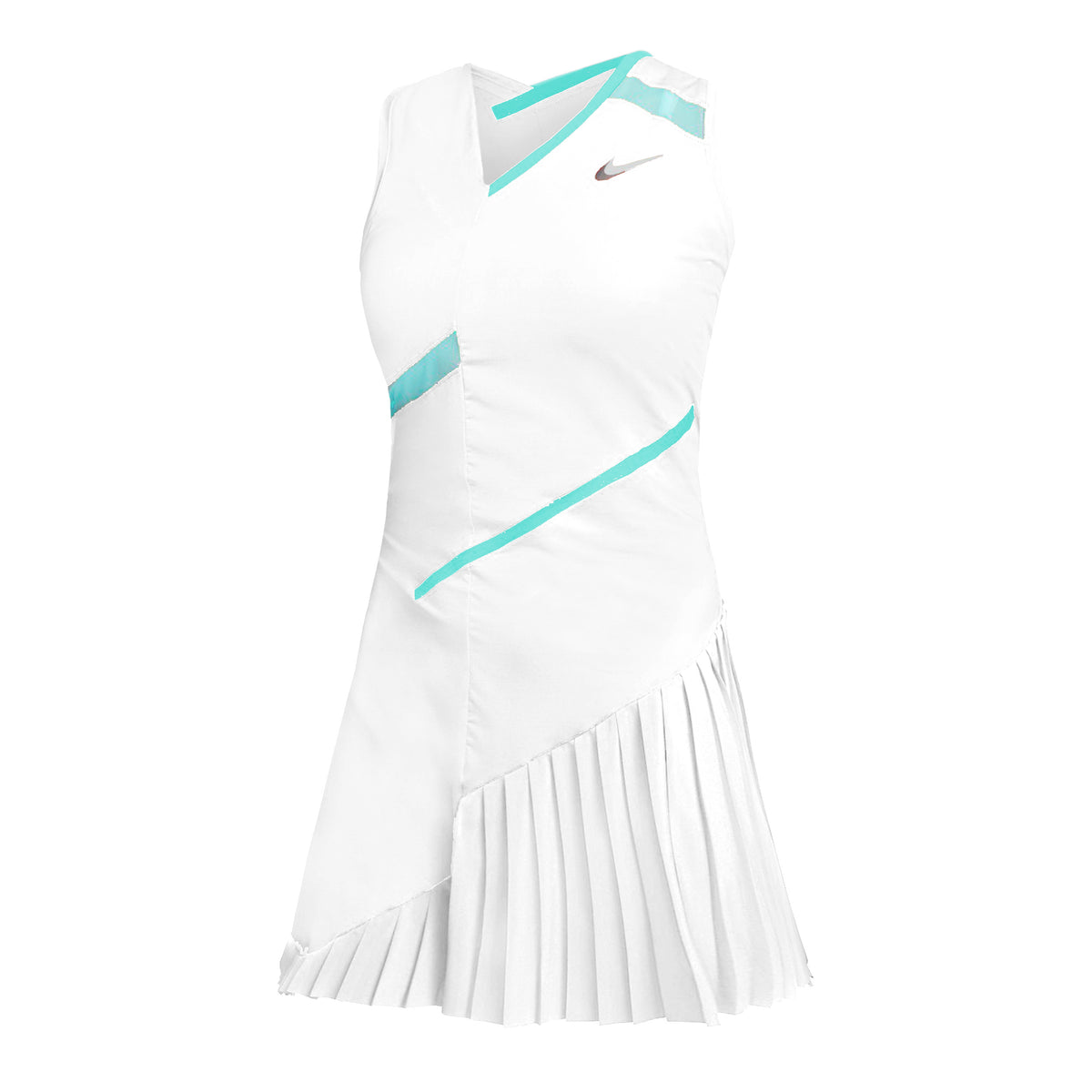 Nike Court Dri-Fit Jurk Dames - wit, turkoois