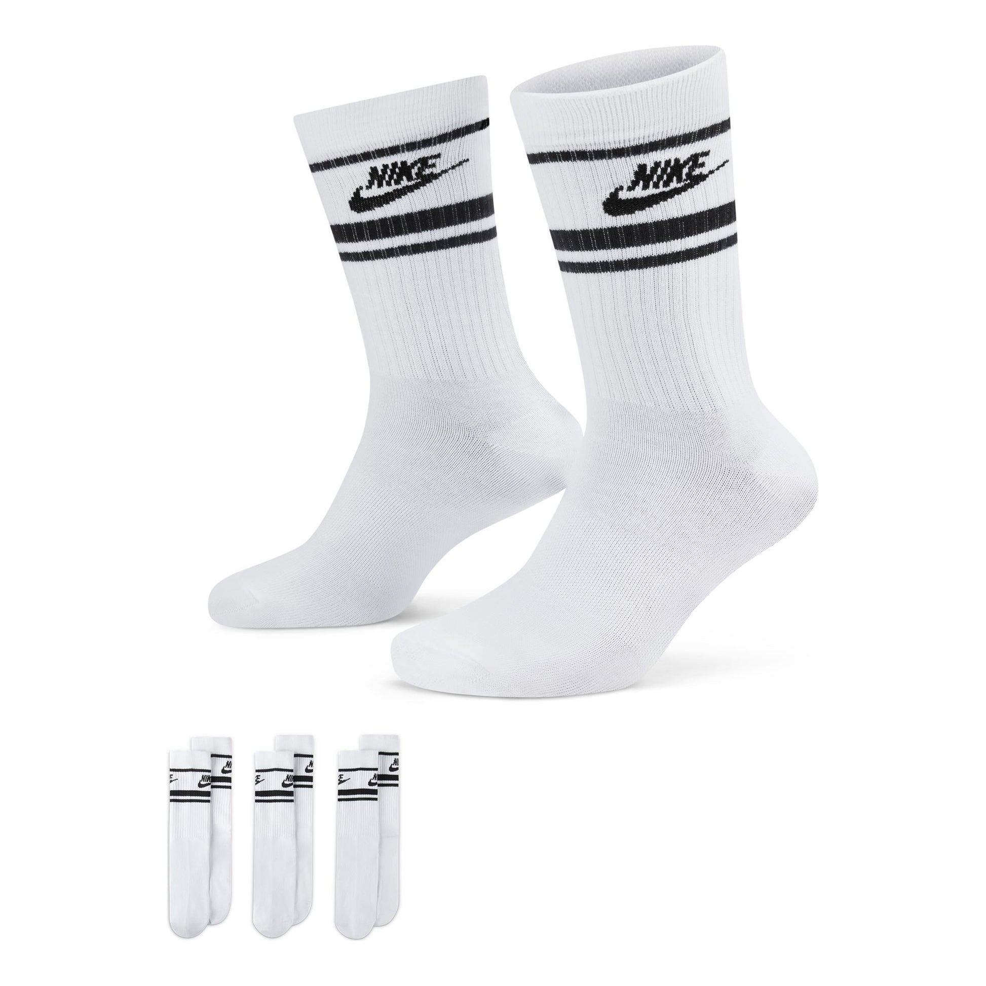 Nike Sportswear Everyday Essential Tennissokken Verpakking 3 Stuks-Wit,Zwart