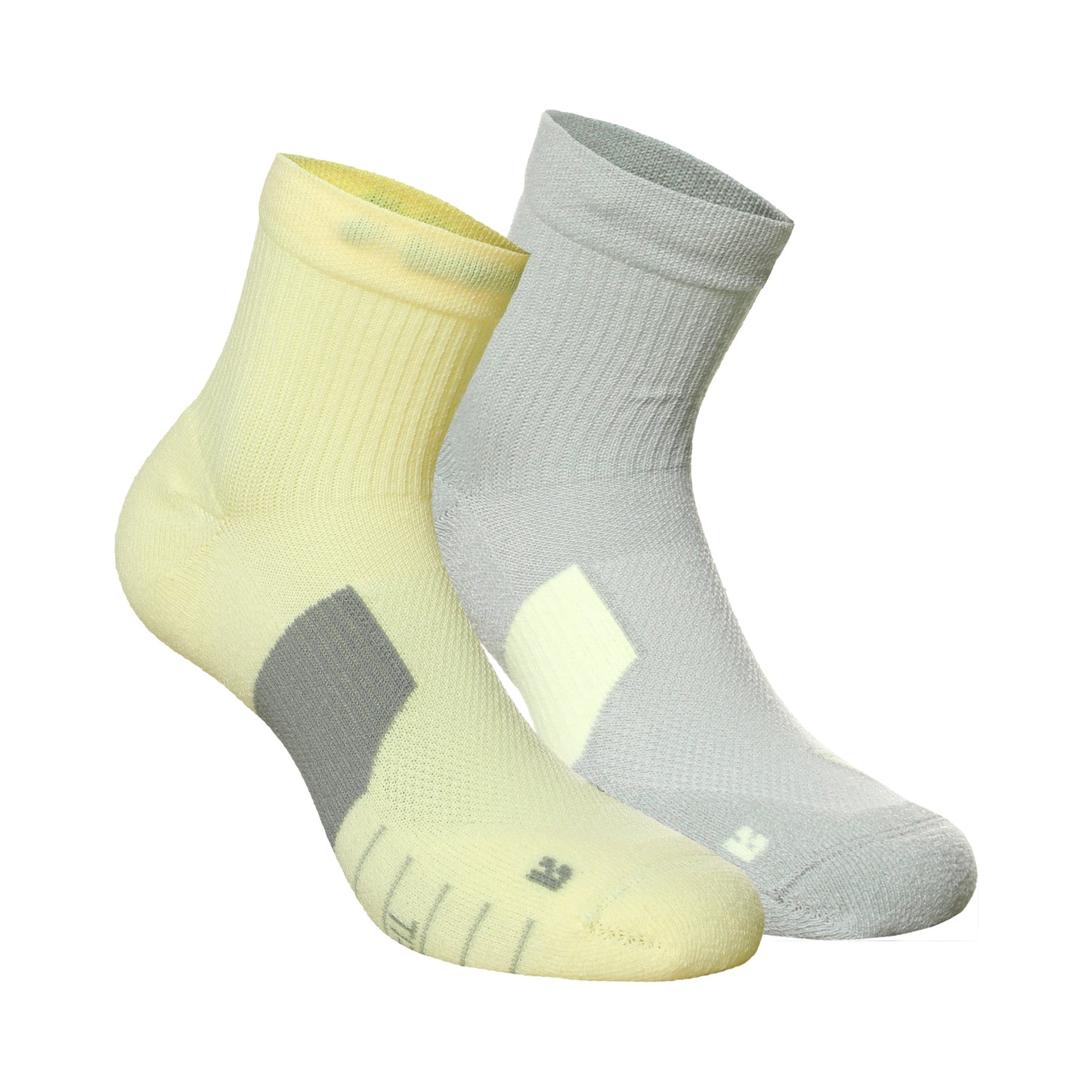 Nike Dri-Fit Multiplier No-Show Socks Hardloopsokken Verpakking 2 stuks Unisex - grijs, geel