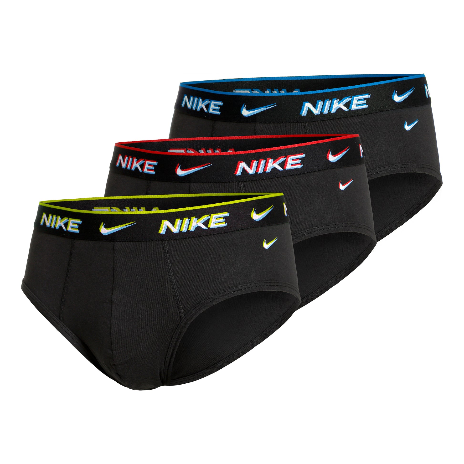 Nike Everyday Cotton Stretch Brief Slip Verpakking 3 stuks Heren - zwart, veelkleurig
