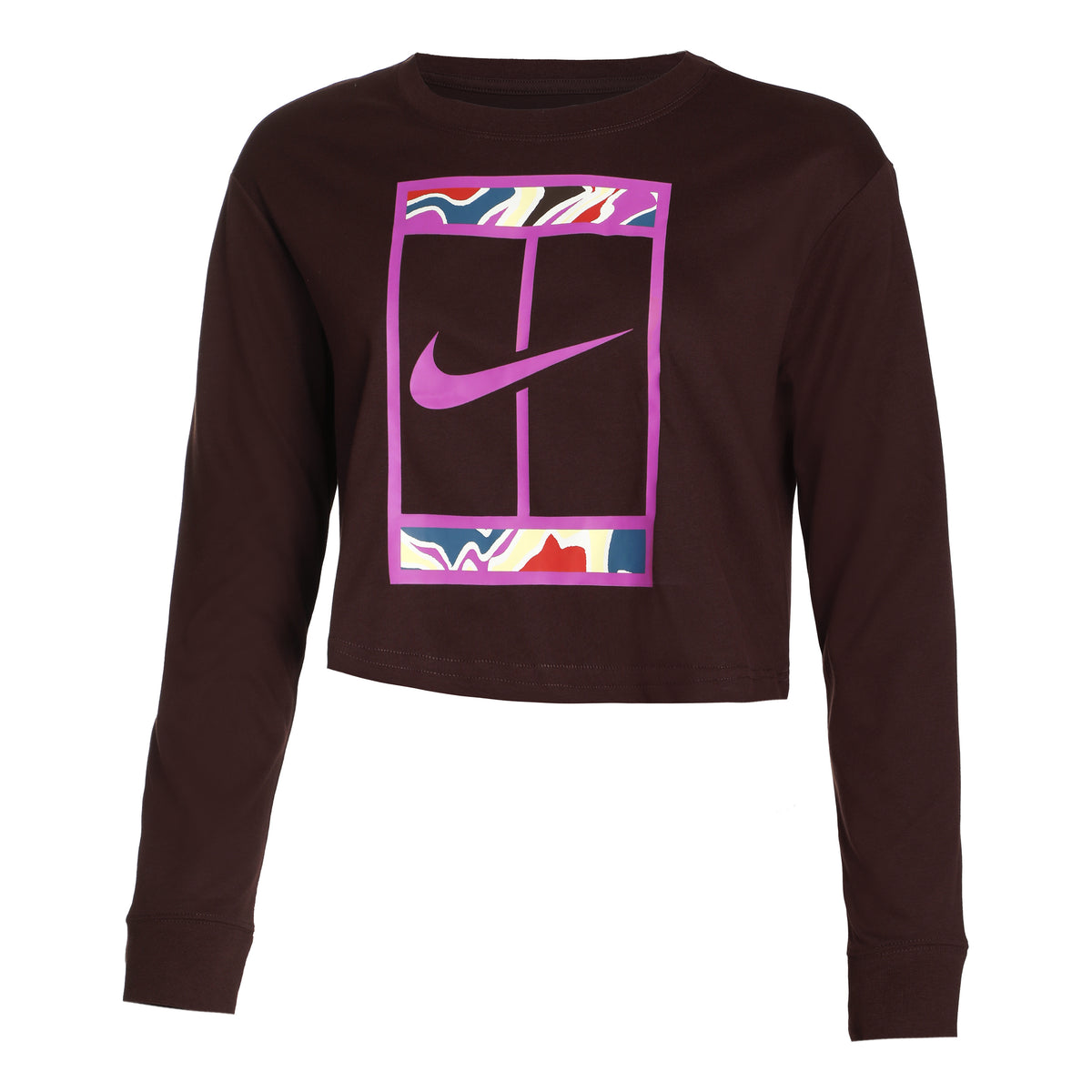 Nike Dri-Fit Court Slam Cropped Longsleeve Dames - bruin,