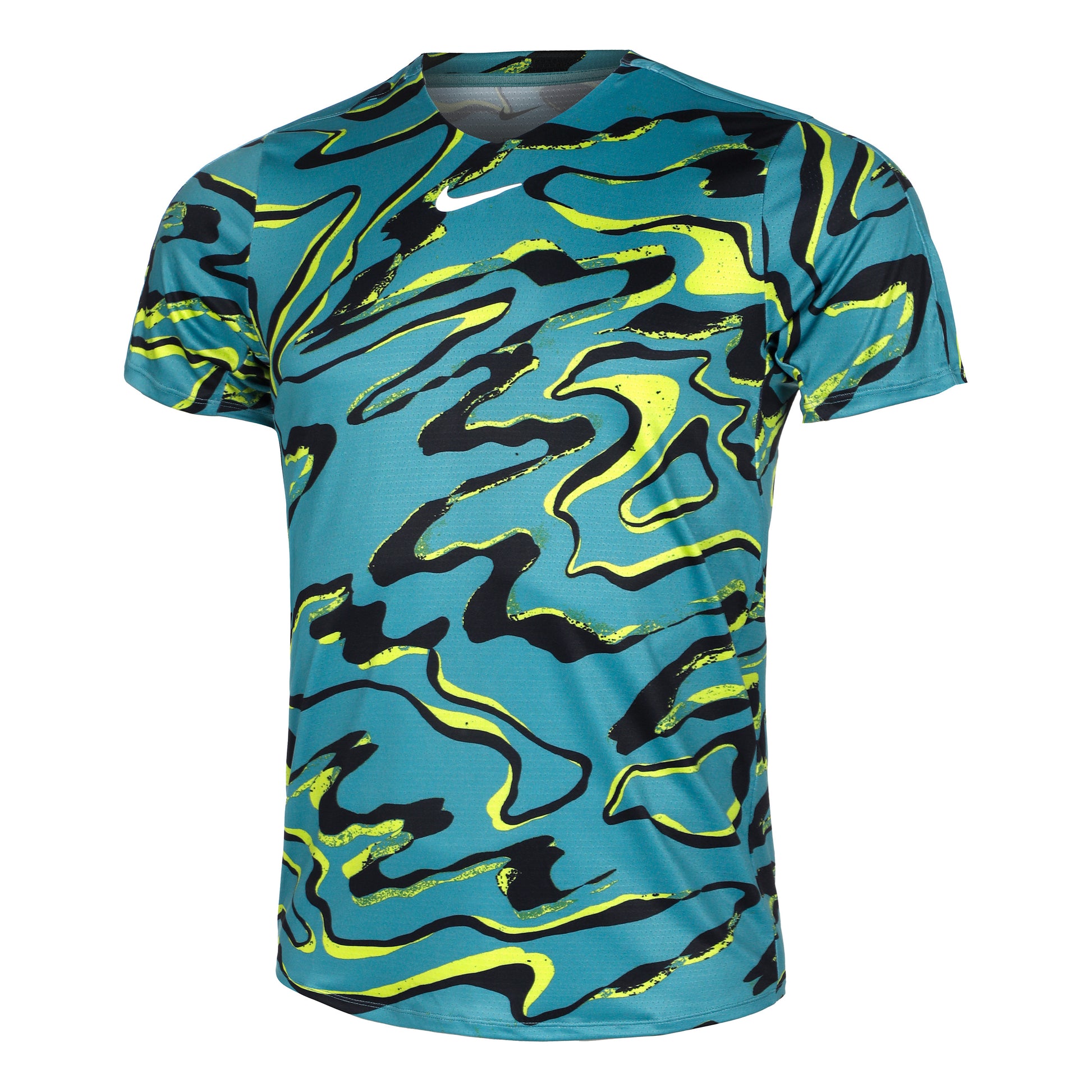 Nike Dri-Fit Court Print T-shirt Heren - turkoois,