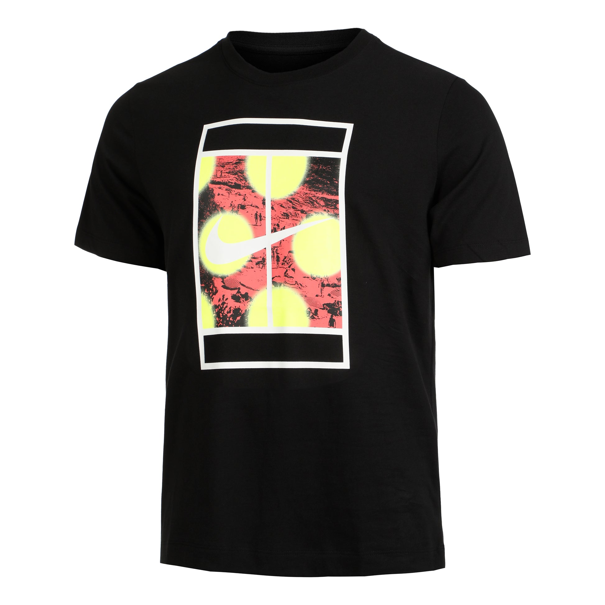 Nike Court Heritage RG T-shirt Heren - zwart, veelkleurig