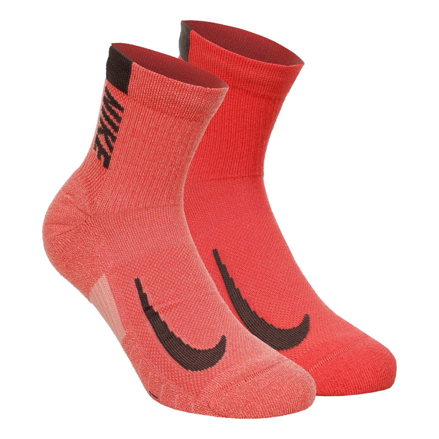 Nike Dri-Fit Multiplier No-Show Socks Hardloopsokken Verpakking 2 stuks Unisex - koraal, rood