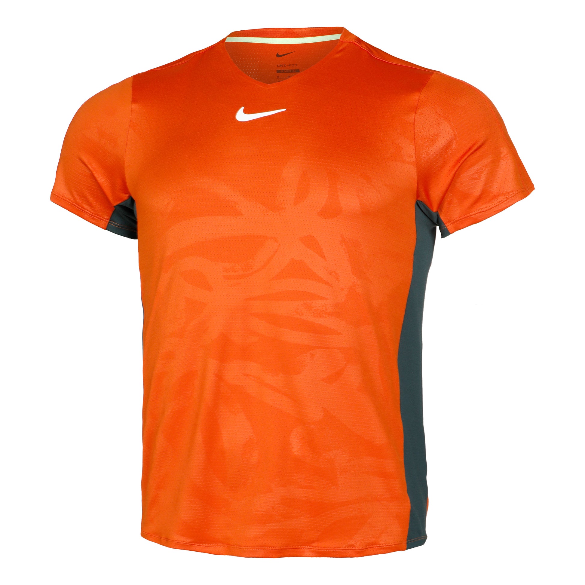 Nike Dri-Fit Court Printed T-shirt Heren - oranje, groen