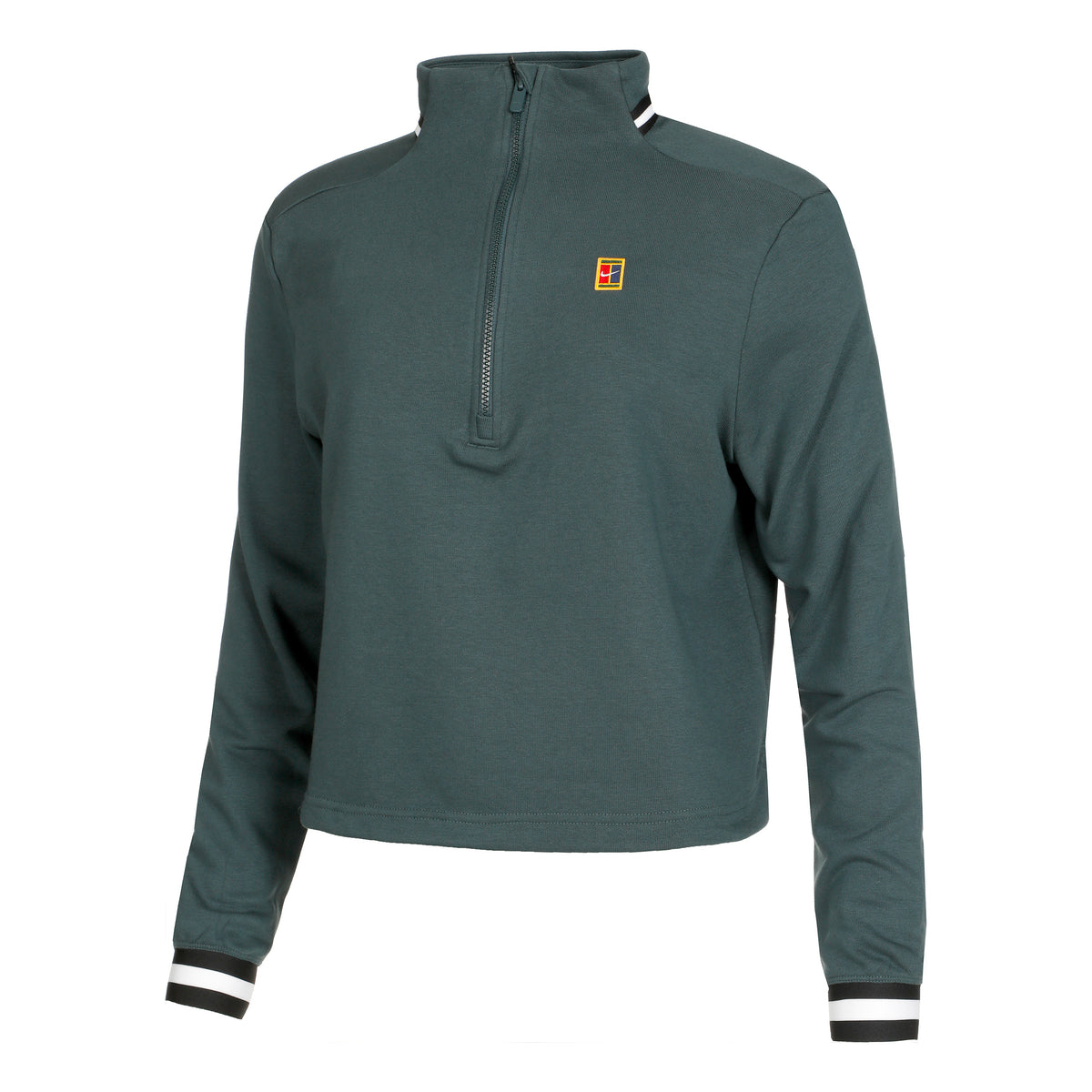 Nike Dri-Fit Court Heritage 1/4 Zip Longsleeve Dames - groen,
