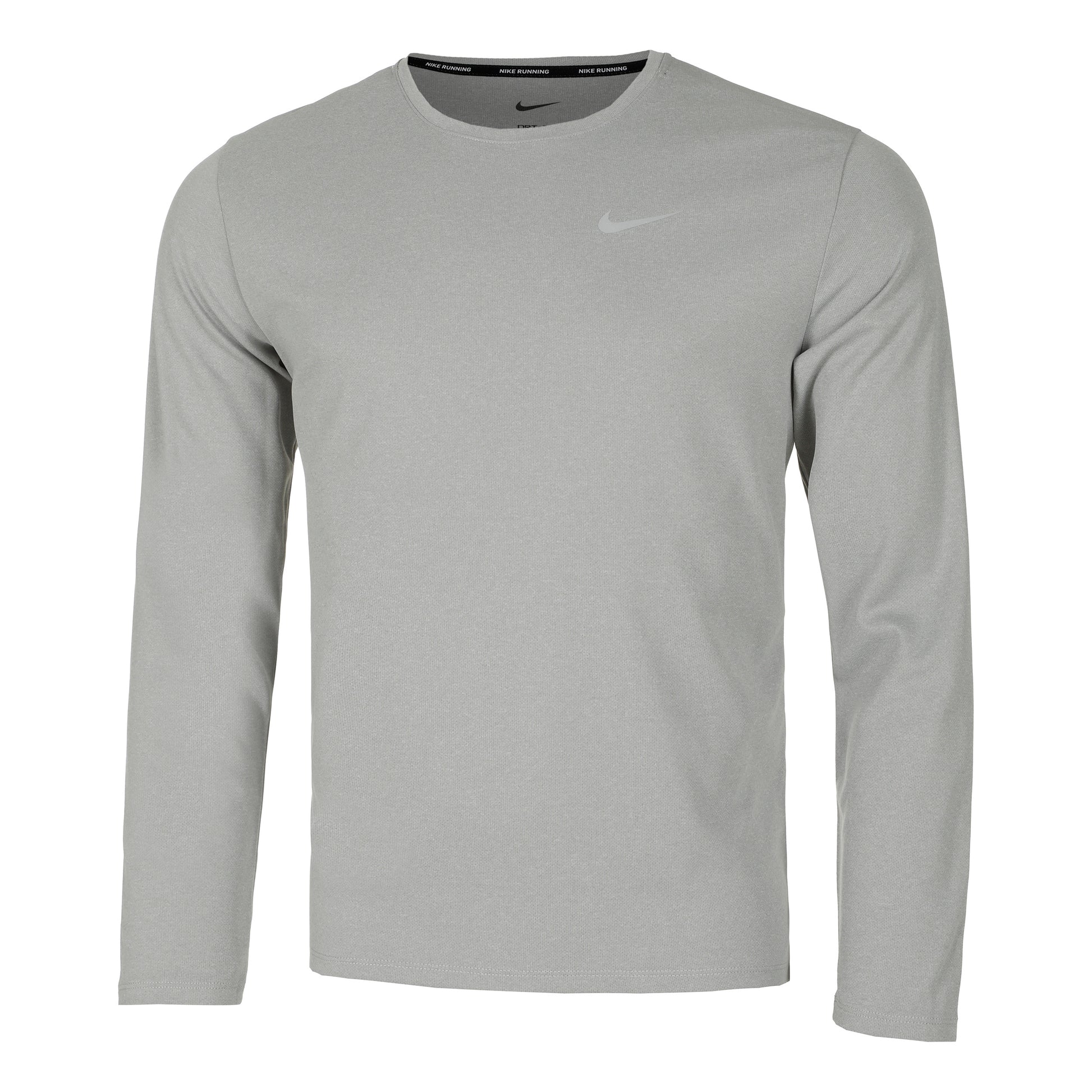 Nike Dri-Fit Miler Dri-Fit Miler UV Hardloopshirt Heren-Donkergrijs