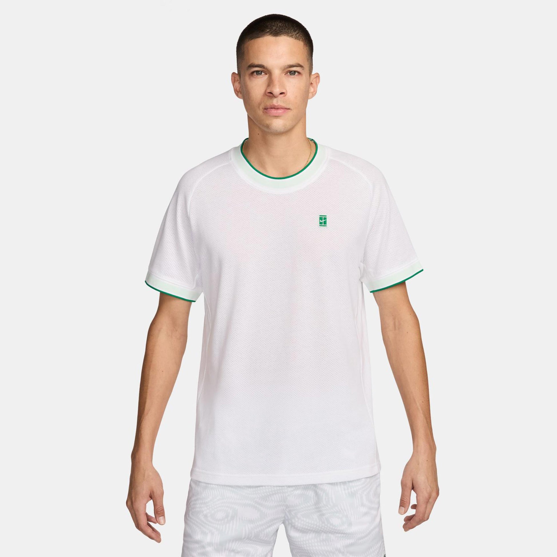 Nike Court Heritage T-shirt Heren - wit, groen