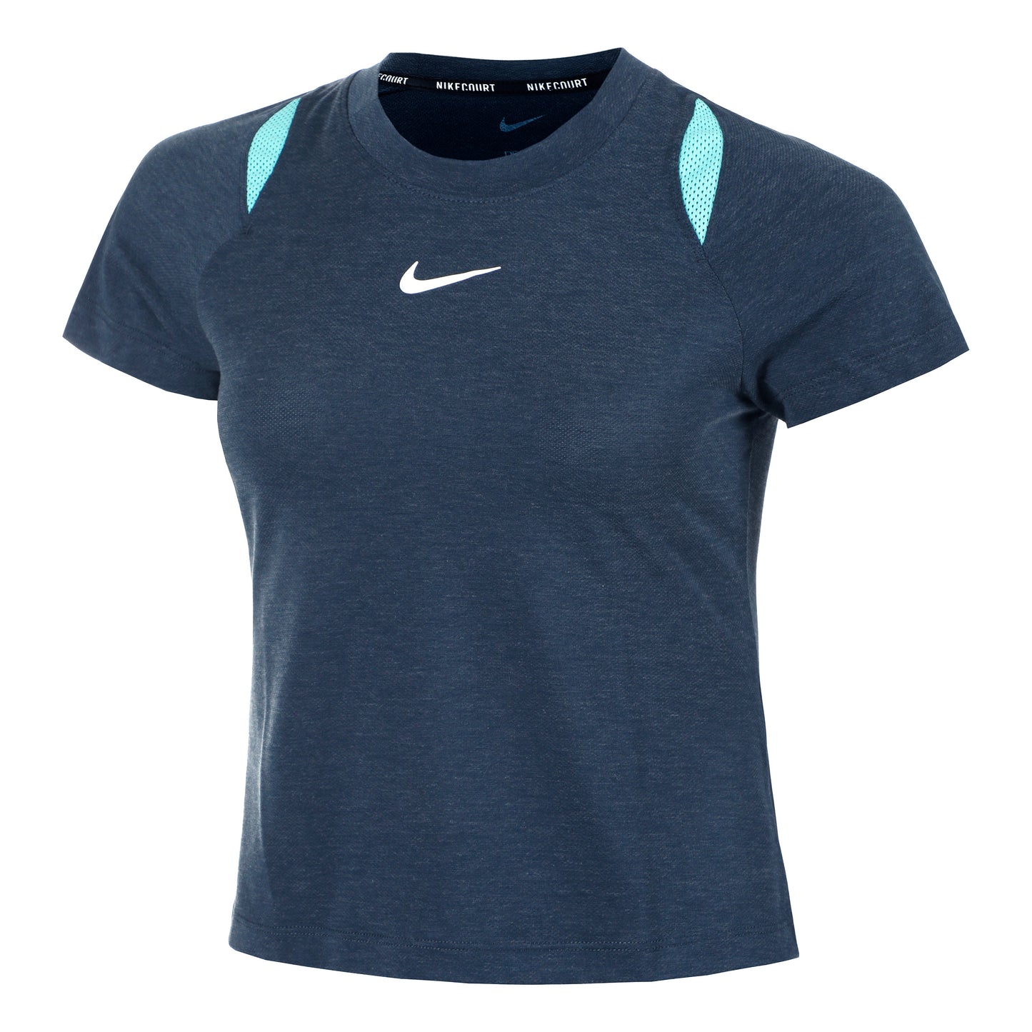 Nike Court Dri-Fit Advantage T-shirt Dames - donkerblauw, turkoois