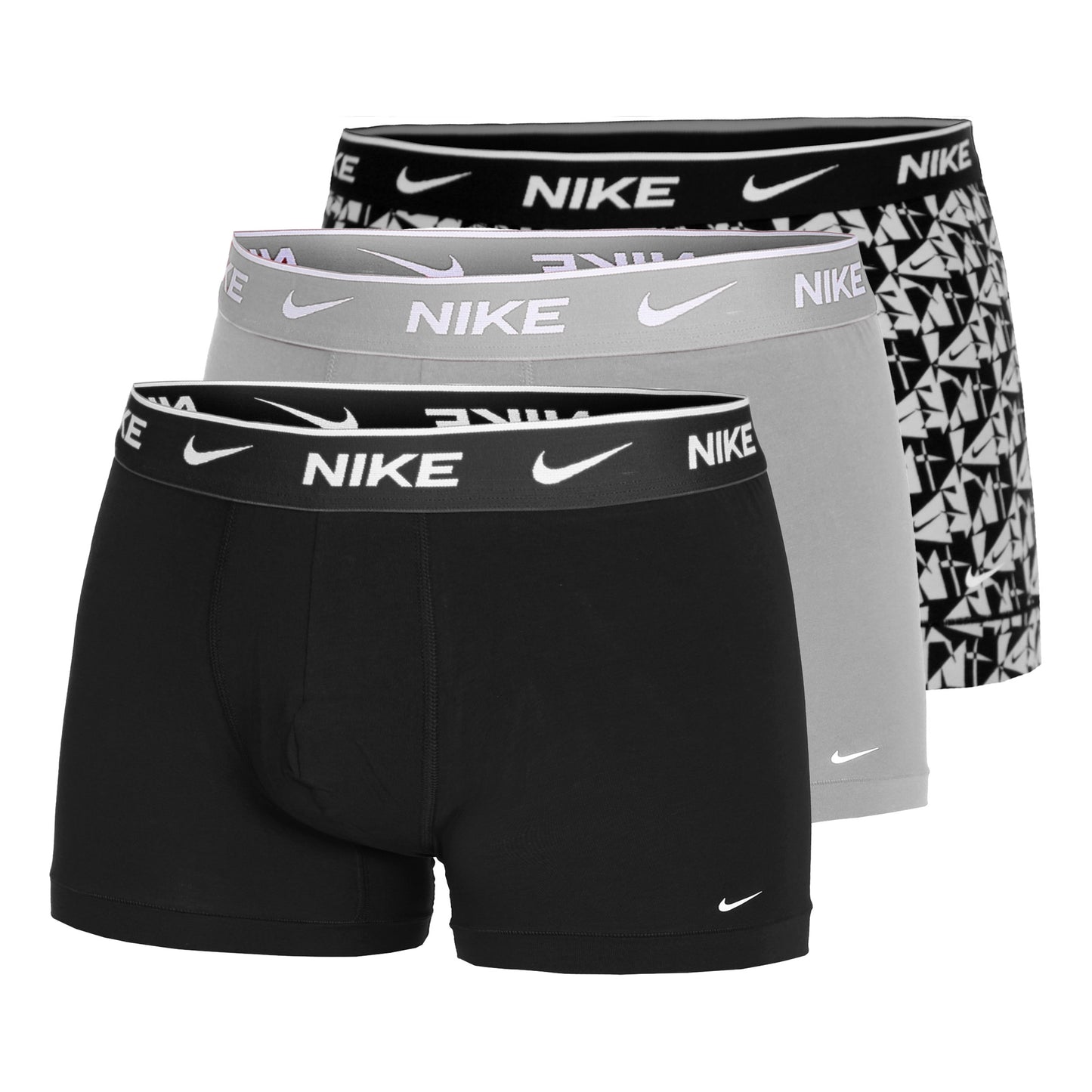 Nike Everyday Stretch Trunk Boxershort Verpakking 3 stuks Heren - veelkleurig, lichtgrijs