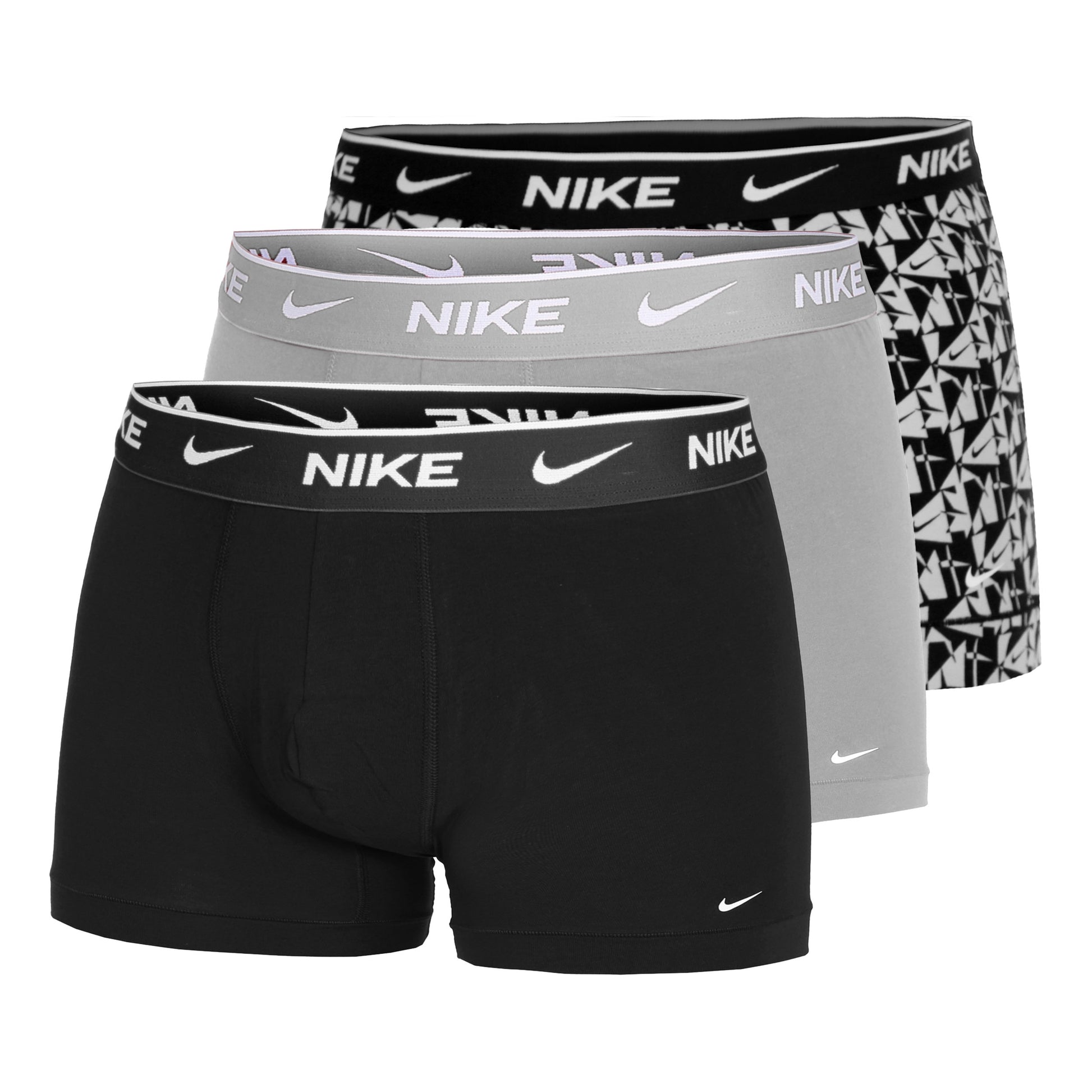 Nike Everyday Stretch Trunk Boxershort Verpakking 3 stuks Heren - veelkleurig, lichtgrijs