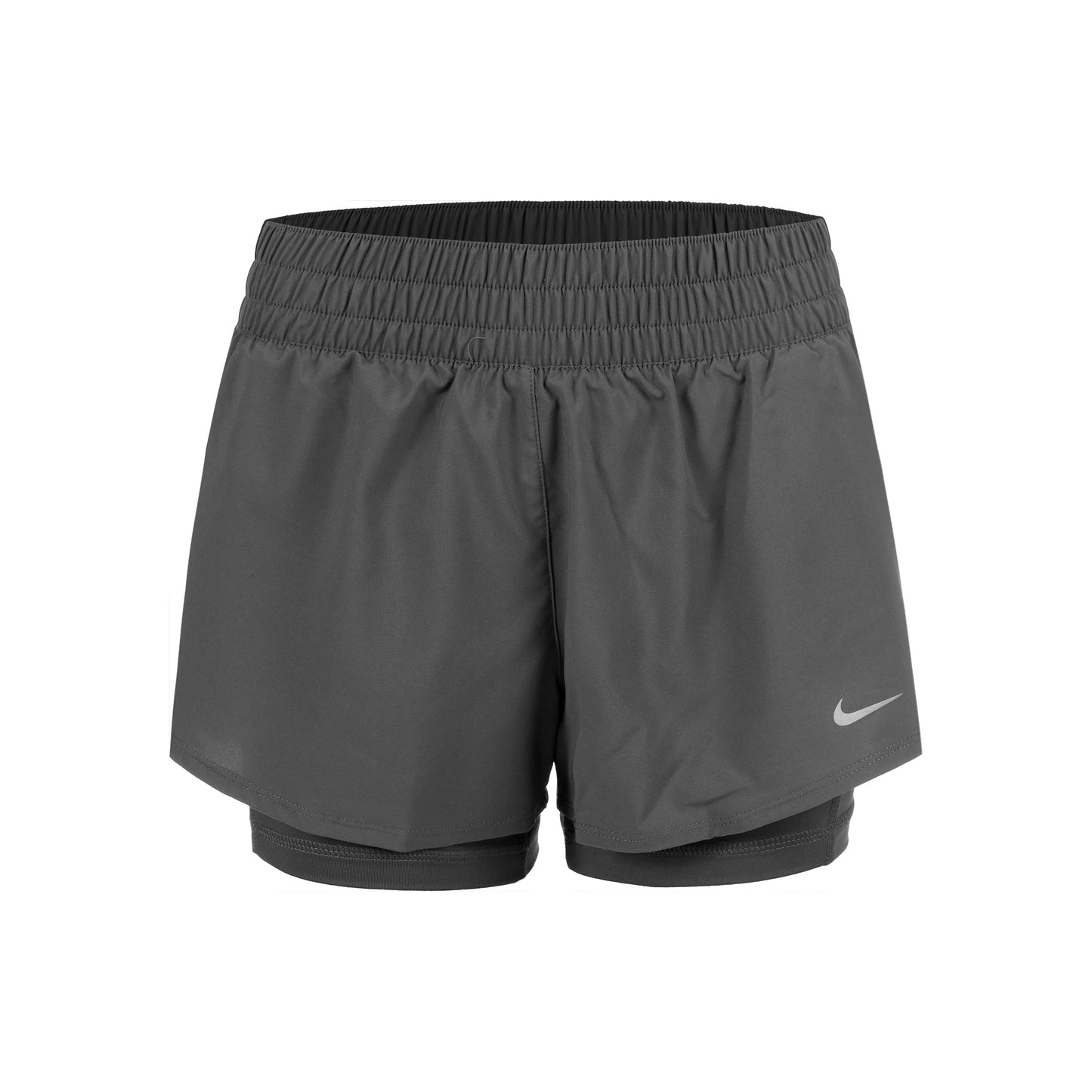 Nike Dri-Fit One Mid Rise 2in1 3in Shorts Dames - grijs, zwart