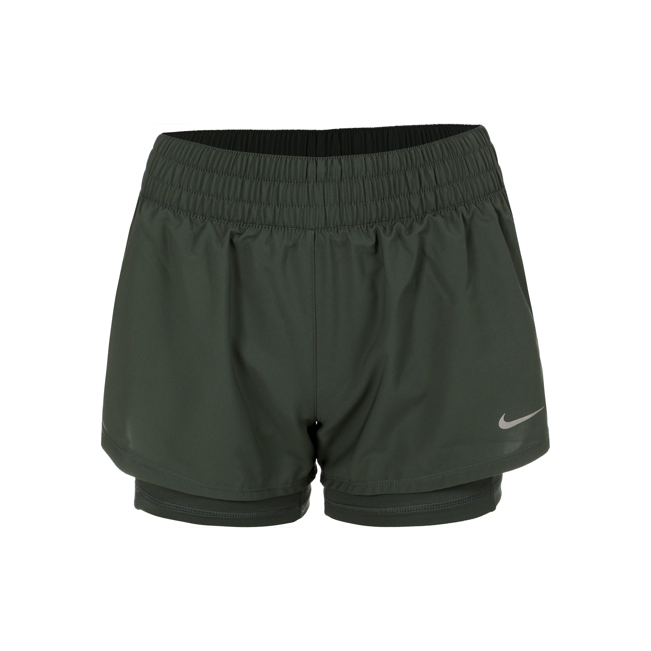 Nike Dri-Fit One Mid Rise 2in1 3in Shorts Dames - groen, zilver