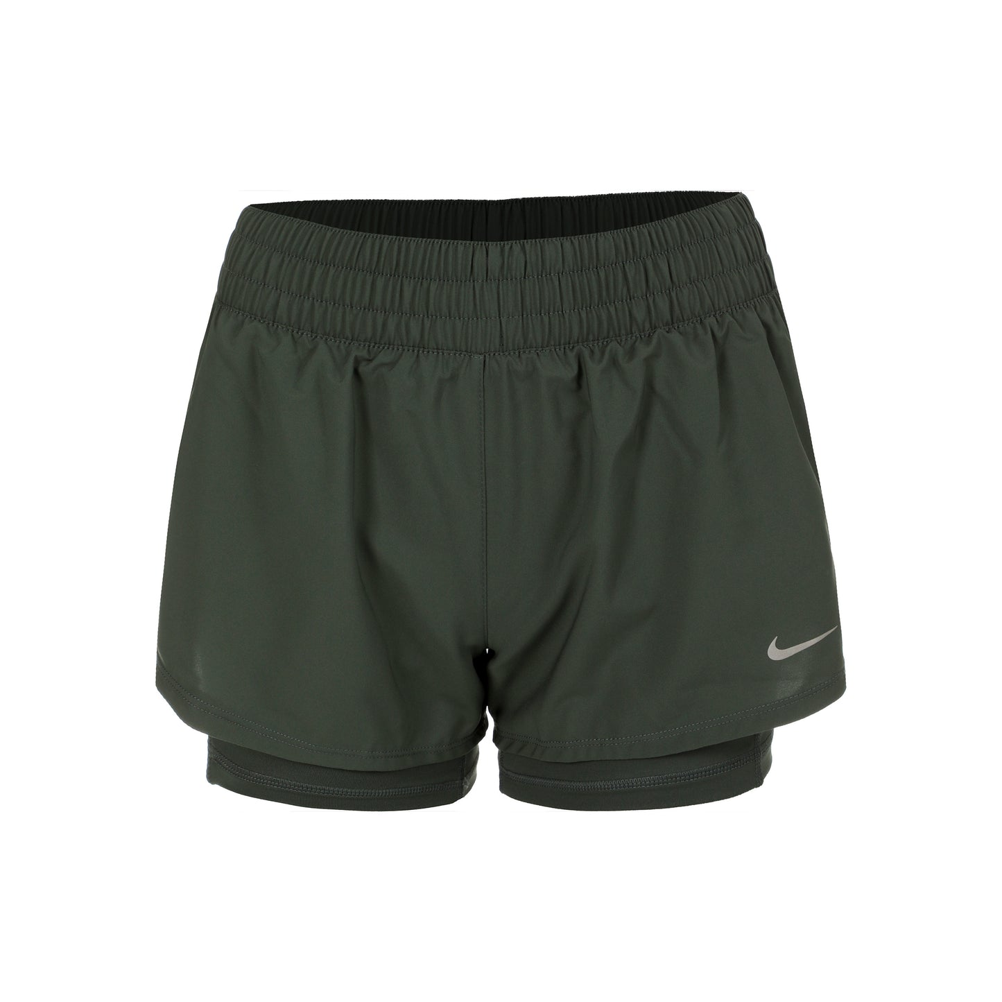 Nike Dri-Fit One Mid Rise 2in1 3in Shorts Dames - groen, zilver
