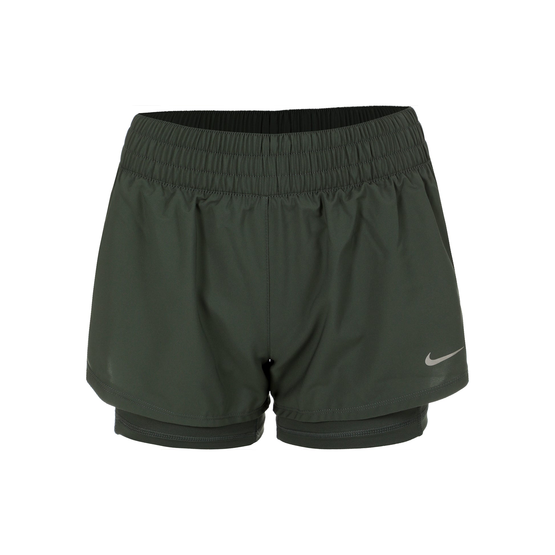 Nike Dri-Fit One Mid Rise 2in1 3in Shorts Dames - groen, zilver