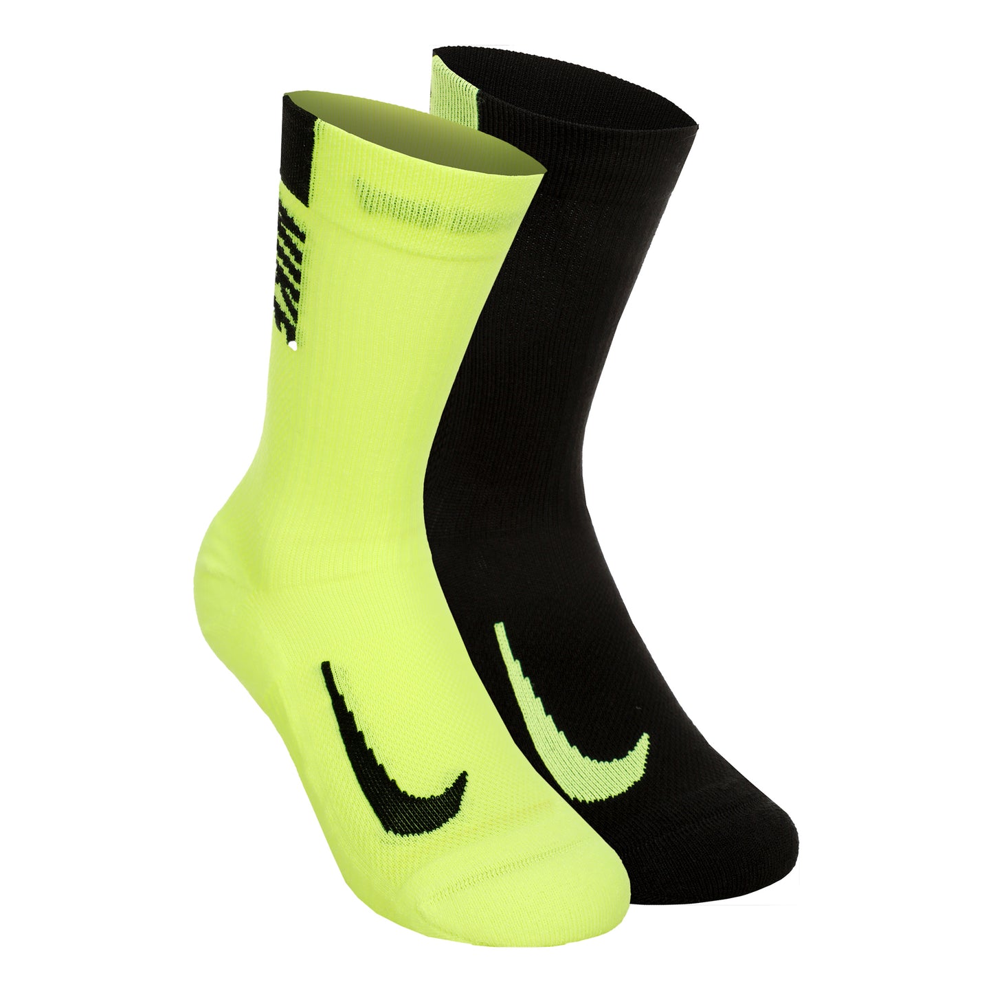 Nike Multiplier Crew Sportsokken-Neongeel,Zwart
