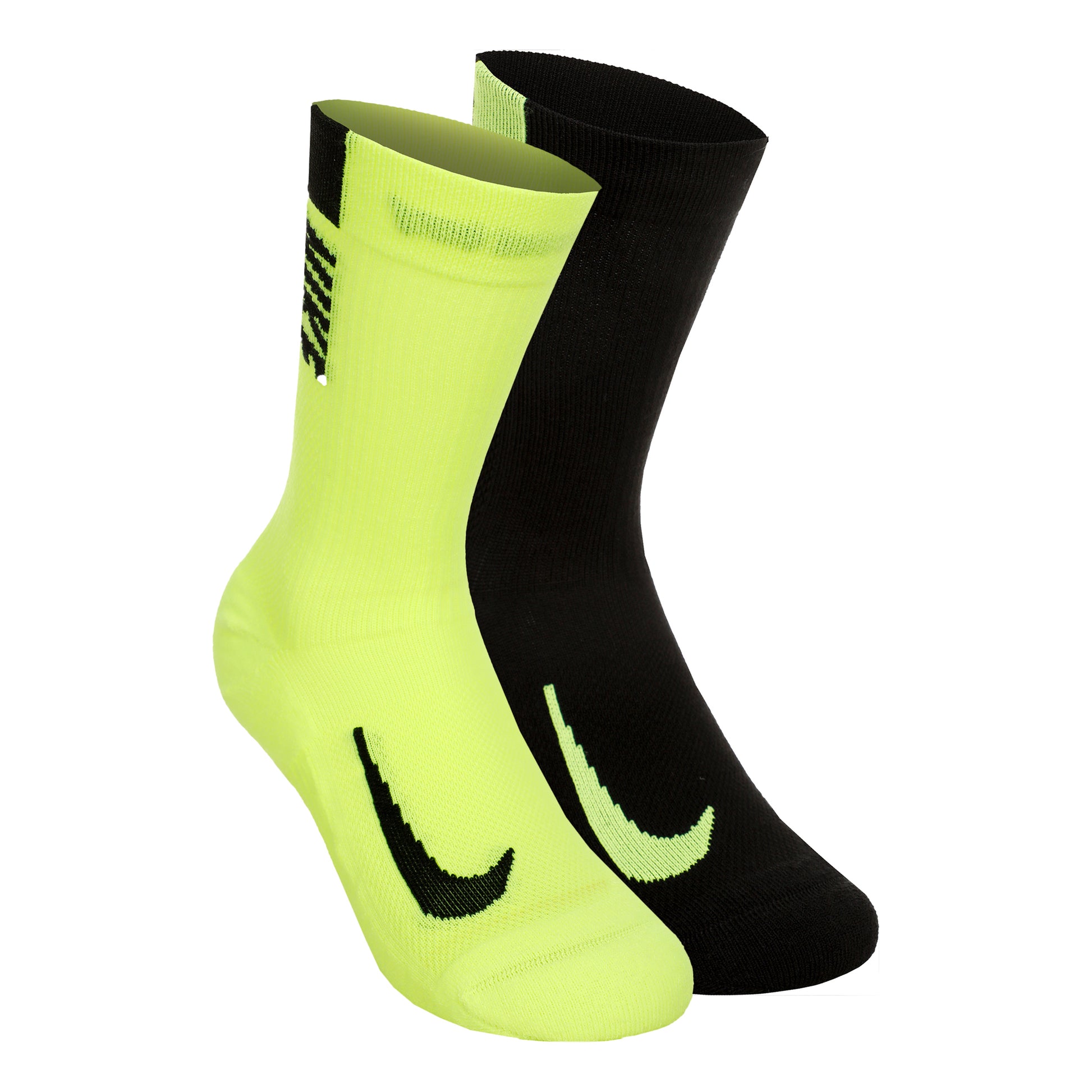 Nike Multiplier Crew Sportsokken-Neongeel,Zwart