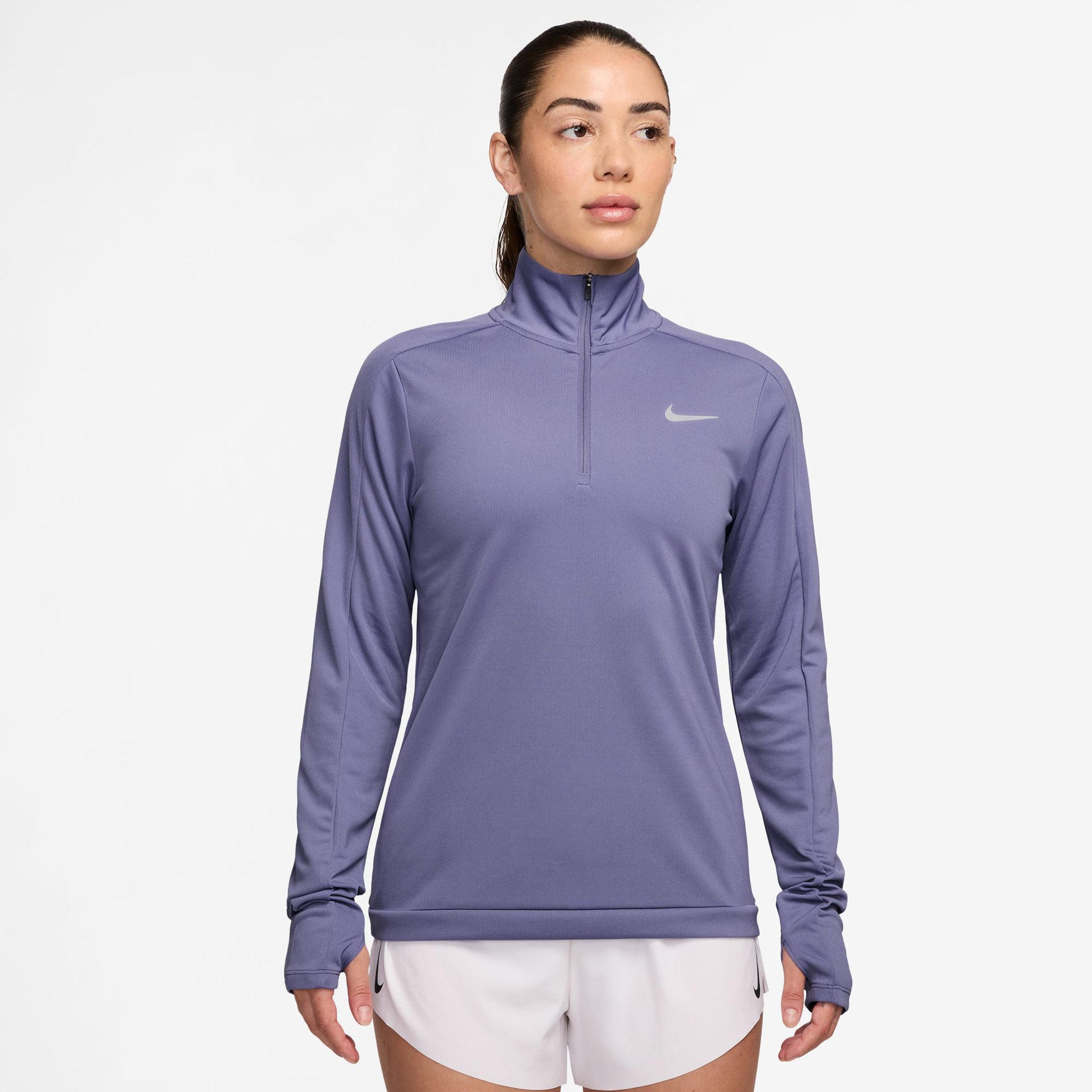 Nike Pacer 1/4 Zip Longsleeve Dames-Blaugrau