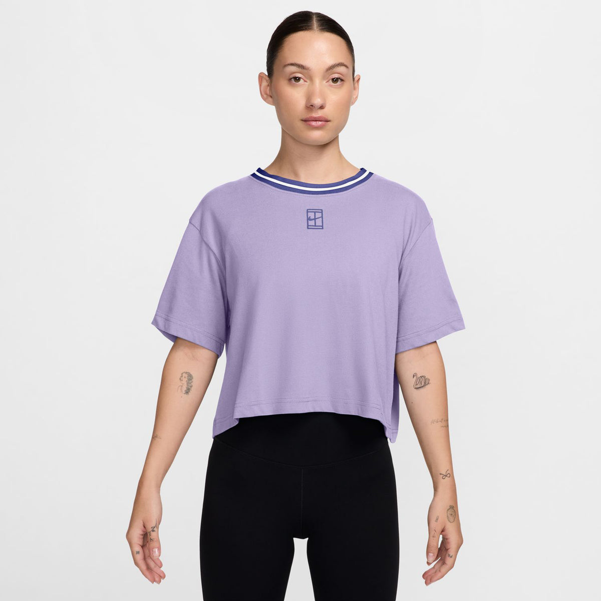 Nike Dri-FIT Heritage Crop T-shirt Dames - paars,