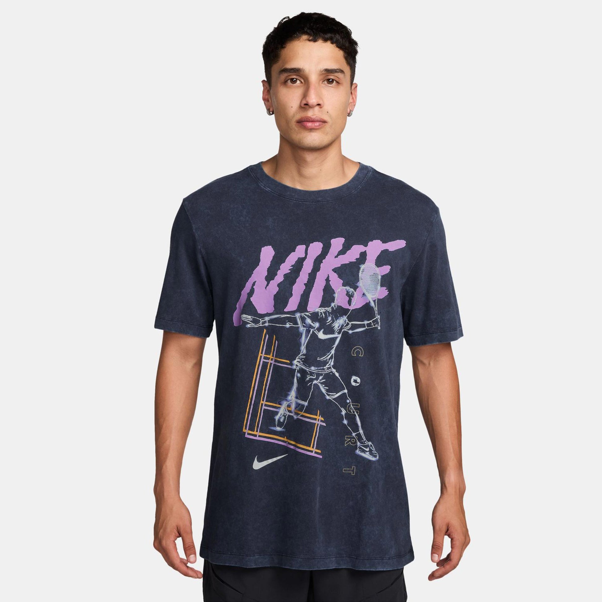 Nike Court T-shirt Heren-Donkerblauw,Mauve