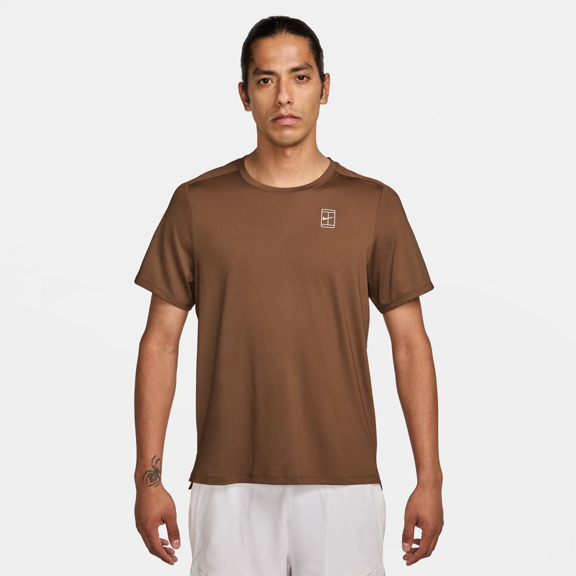 Nike Court Dri-FIT Advantage T-shirt Heren - bruin,