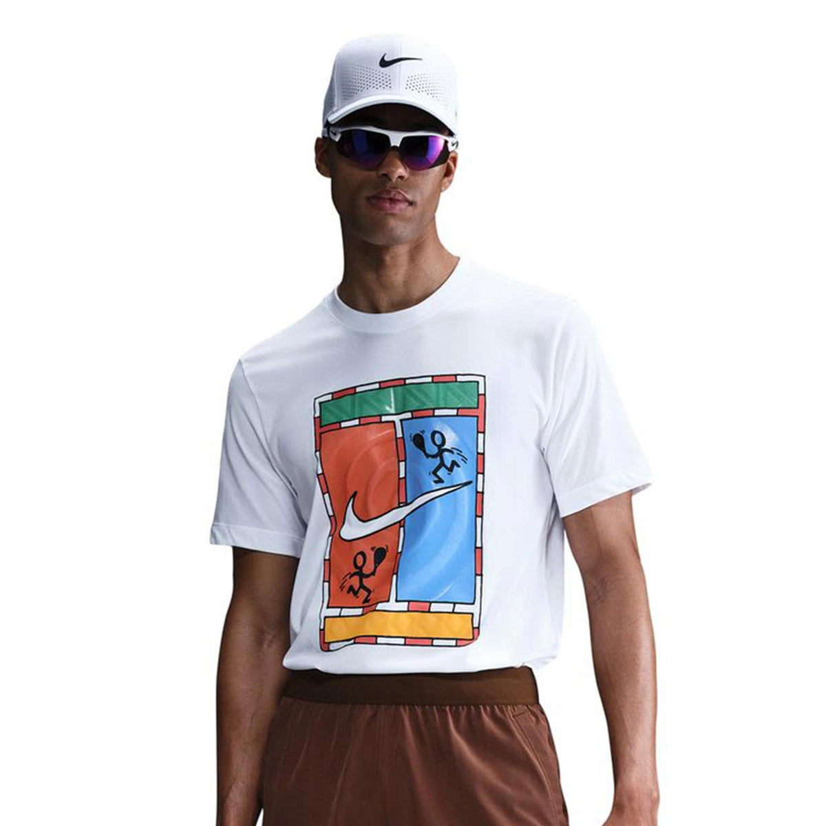 Nike Court Dri-FIT Court T-shirt Heren - wit, veelkleurig