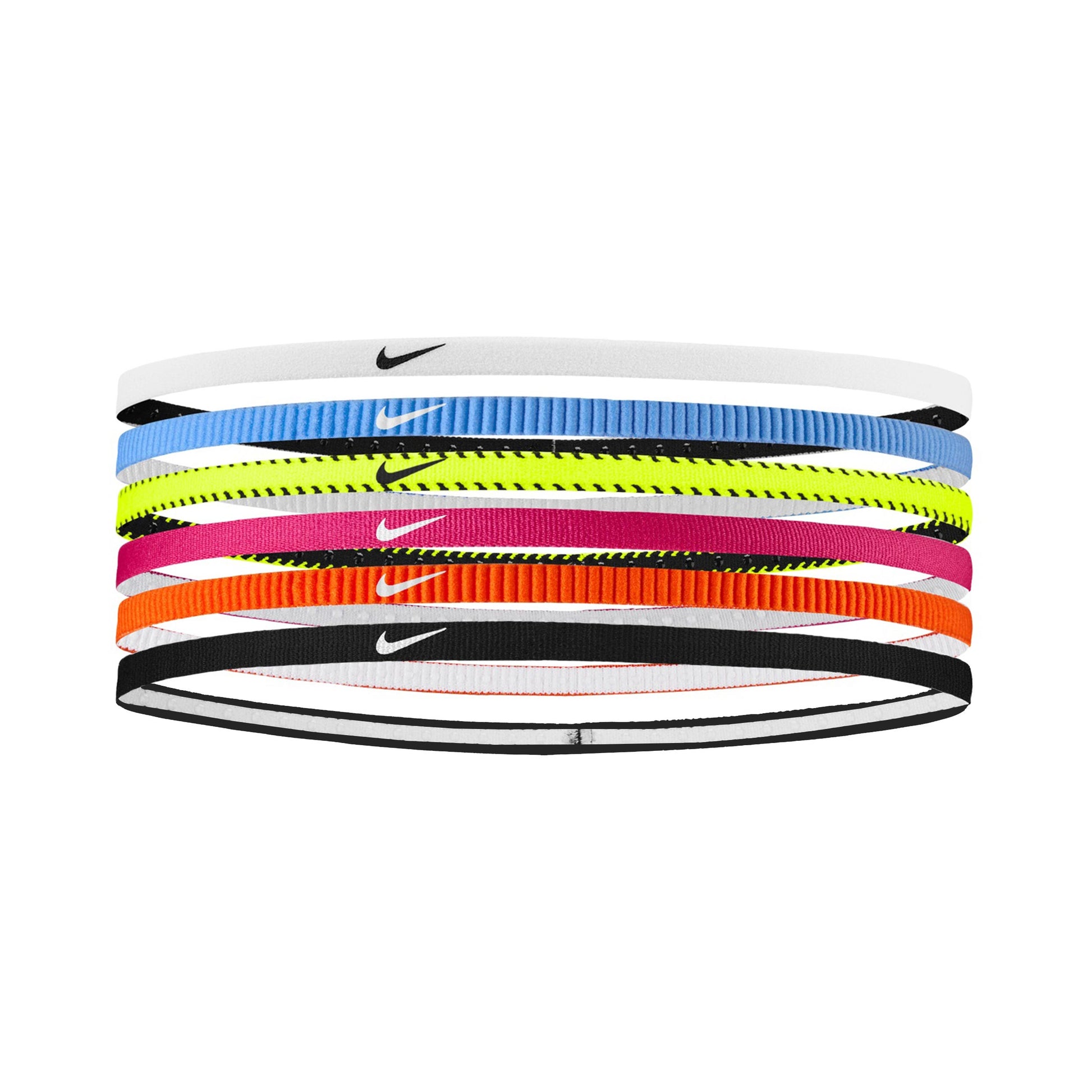 Nike Nike Flex Classic Slim Haarband Verpakking 6 Stuks-Neongeel,Pink