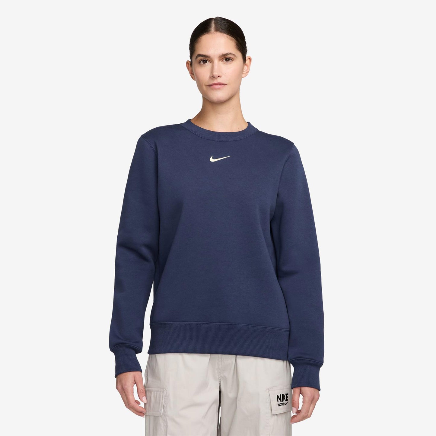 Nike Phoenix Fleece Crew Sweatshirt Dames-Donkerblauw,Crème