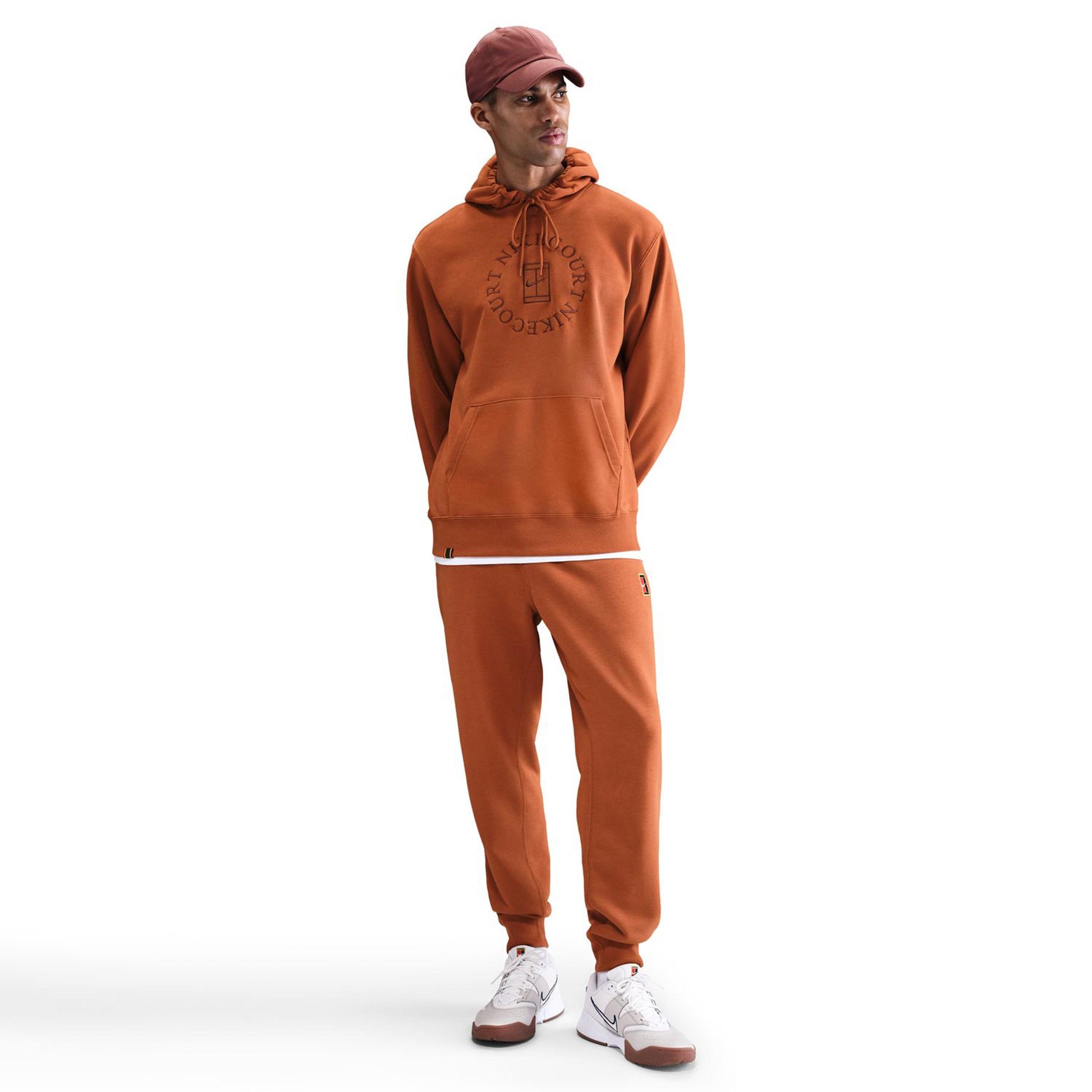 Nike Court Dri-Fit Heritage Sweater Met Capuchon Heren-Roest