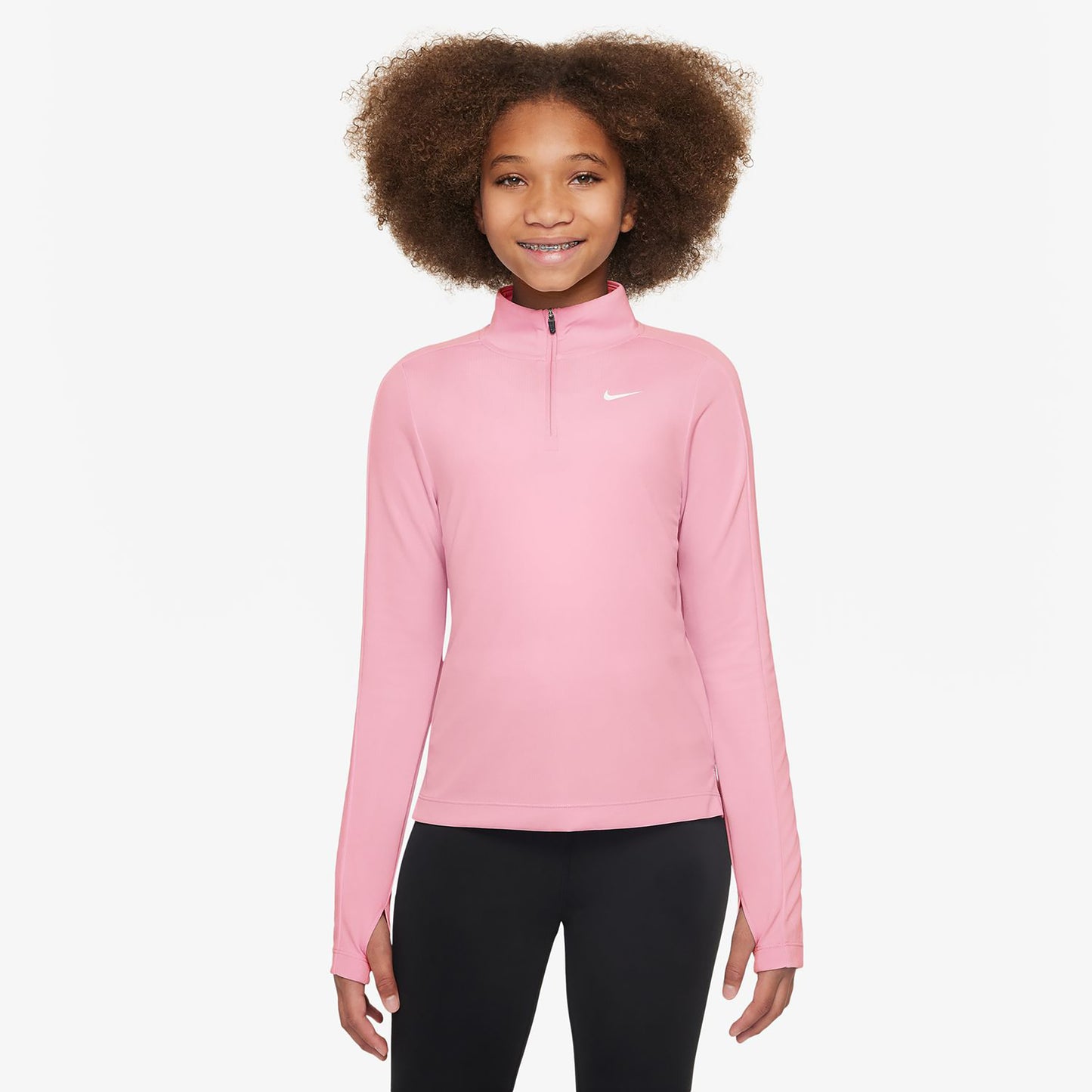 Nike Dri-Fit Half-Zip Longsleeve Meisjes-Roze