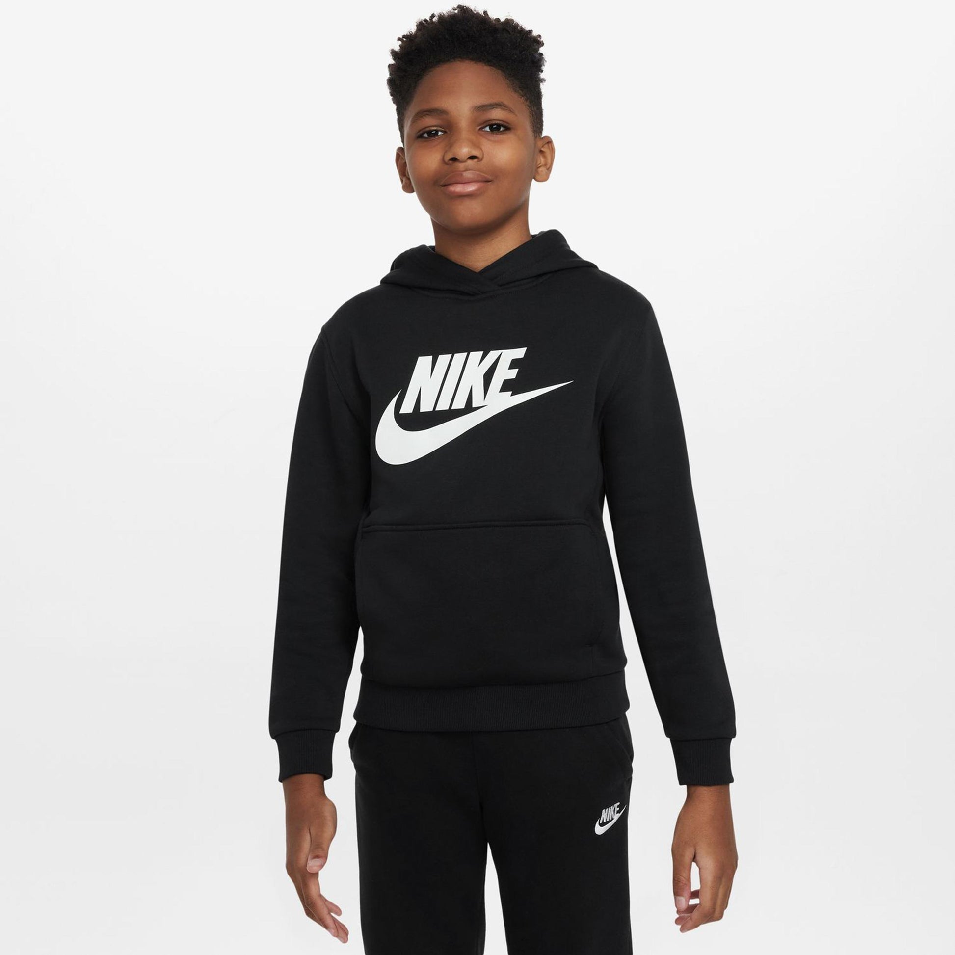 Nike Club Fleece Sweater Met Capuchon Kinderen-Zwart