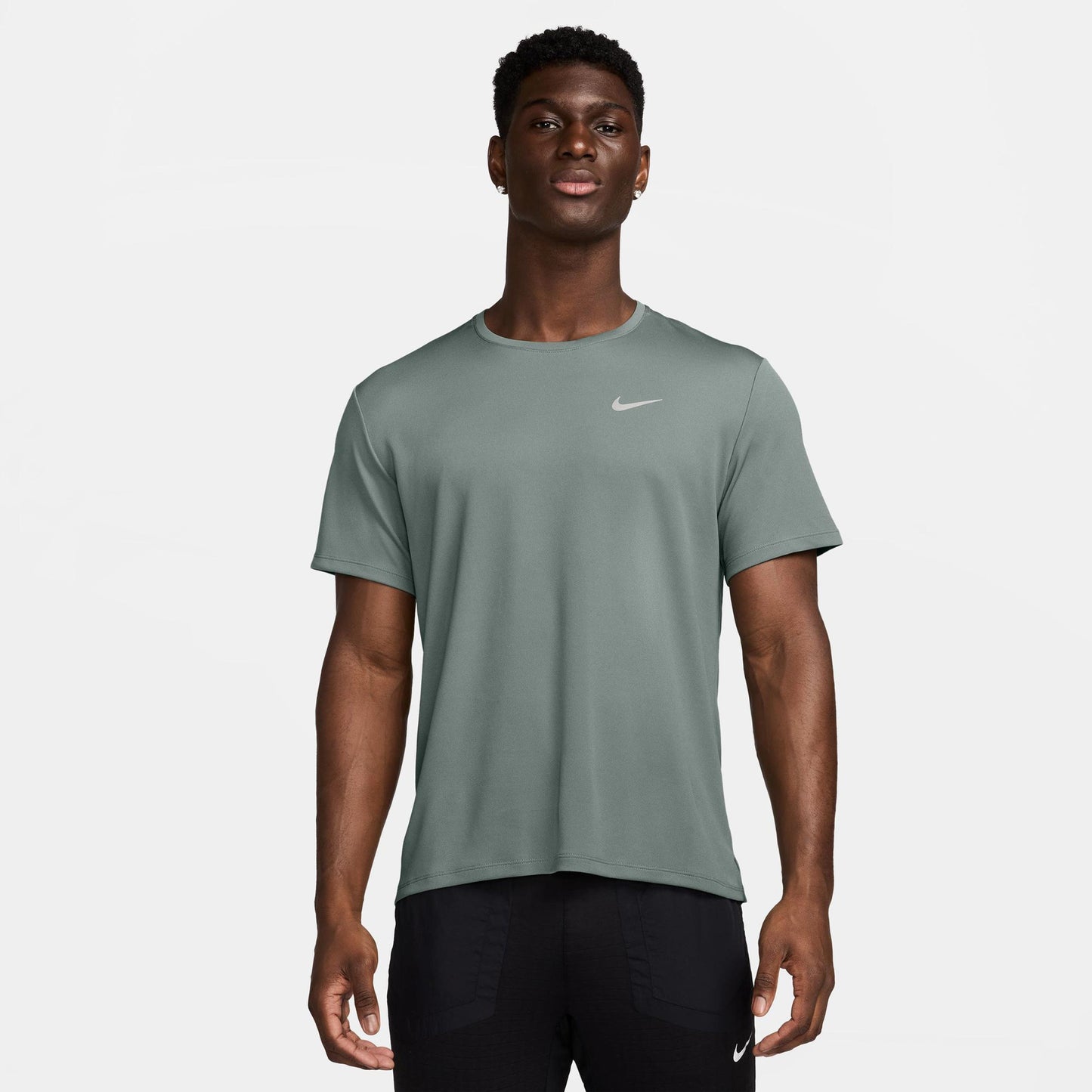 Nike Miler Hardloopshirt Heren - blaugrau