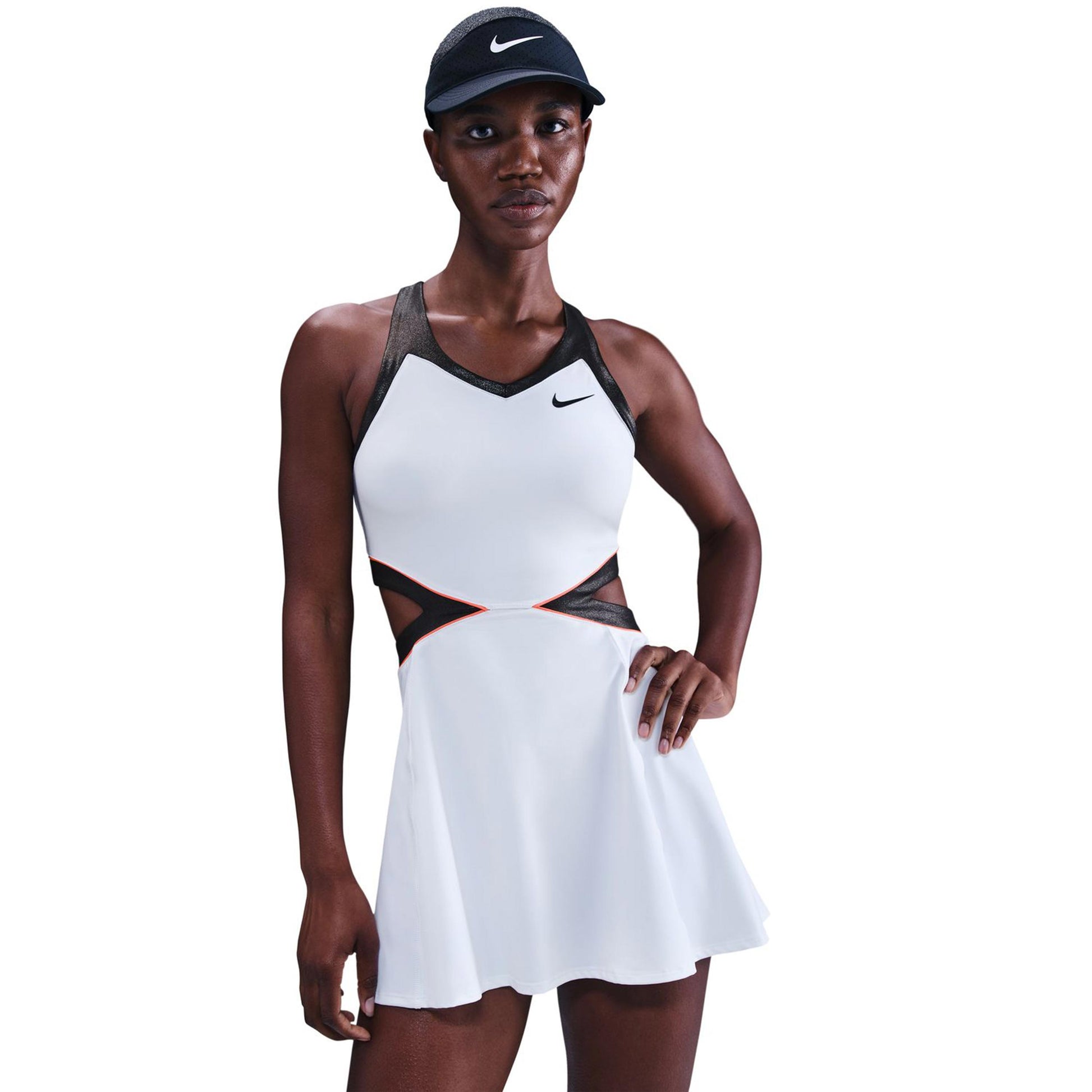 Nike Court Dri-Fit Slam Jurk Dames - wit, zwart