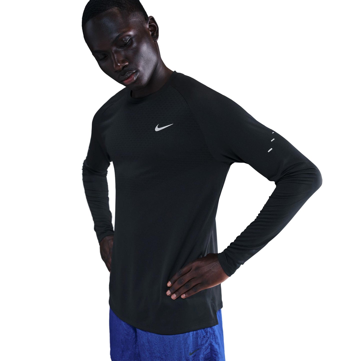 Nike Stride Hardloopshirt Heren - zwart, zilver