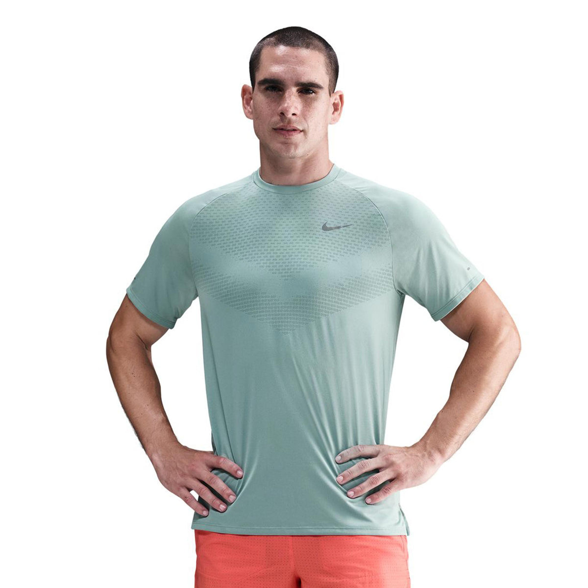 Nike Stride  Hardloopshirt Heren - turkoois, zilver