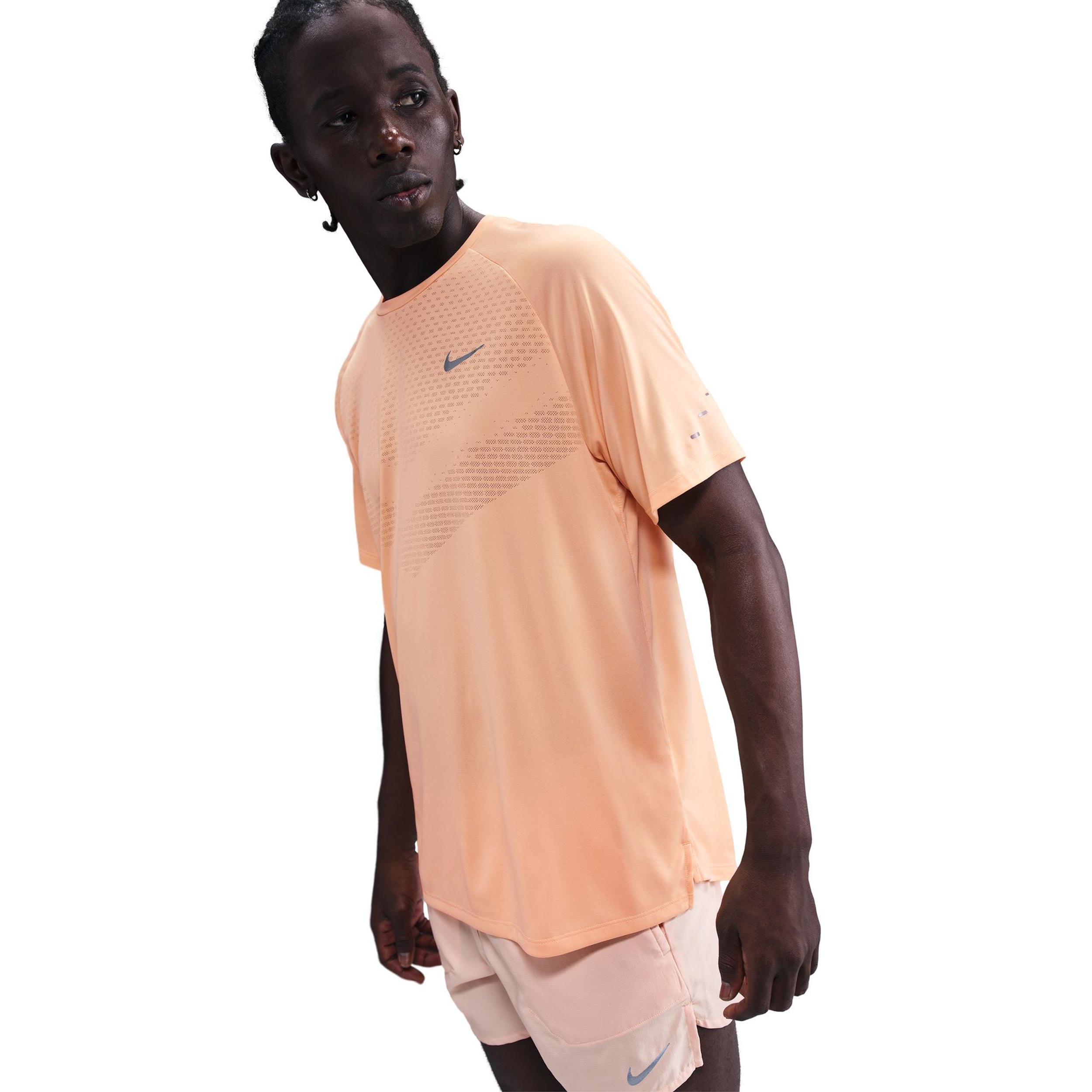 Nike Stride Hardloopshirt Heren - oranje, zilver