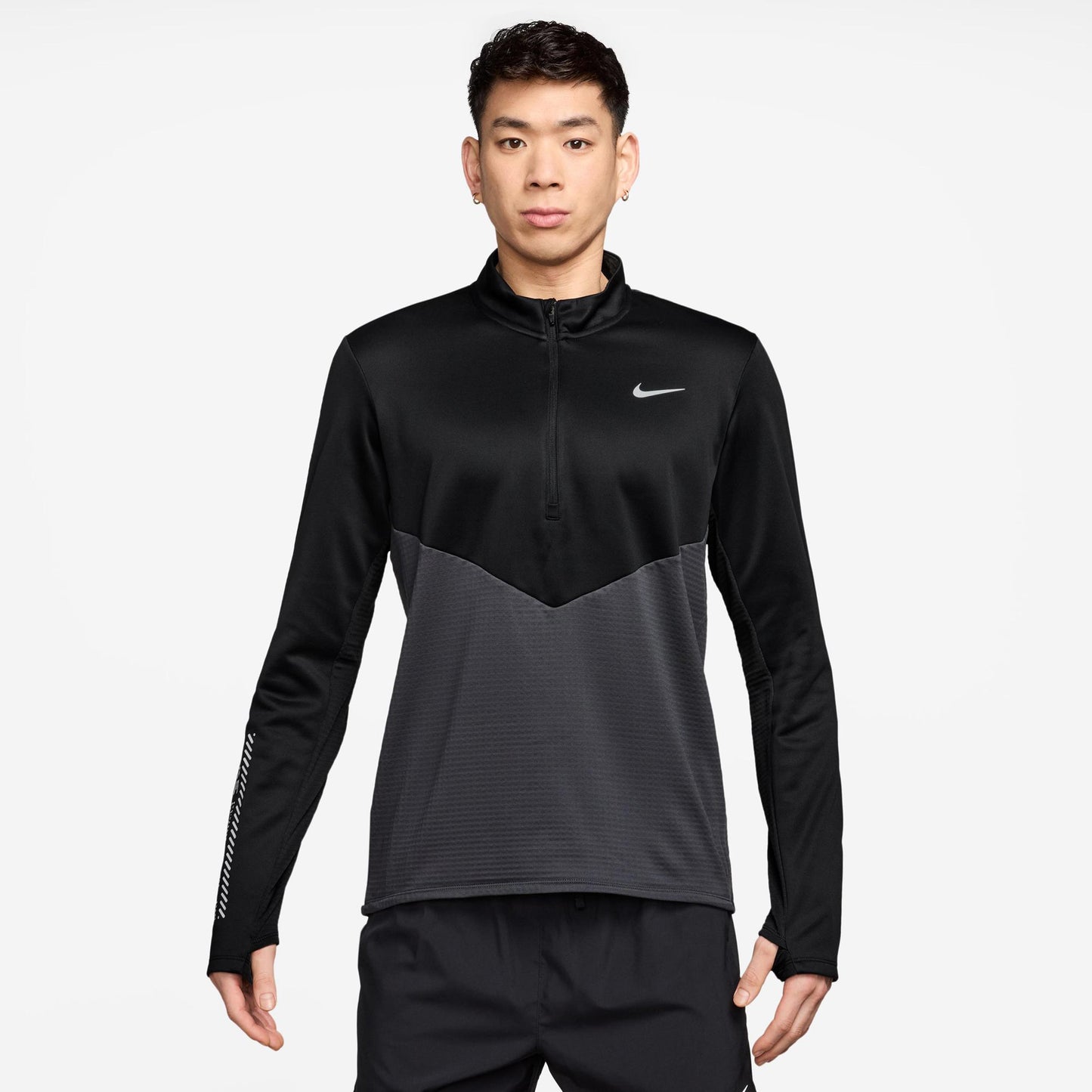 Nike Pacer Winterized Half-Zip Hardloopshirt Heren - antraciet, zwart