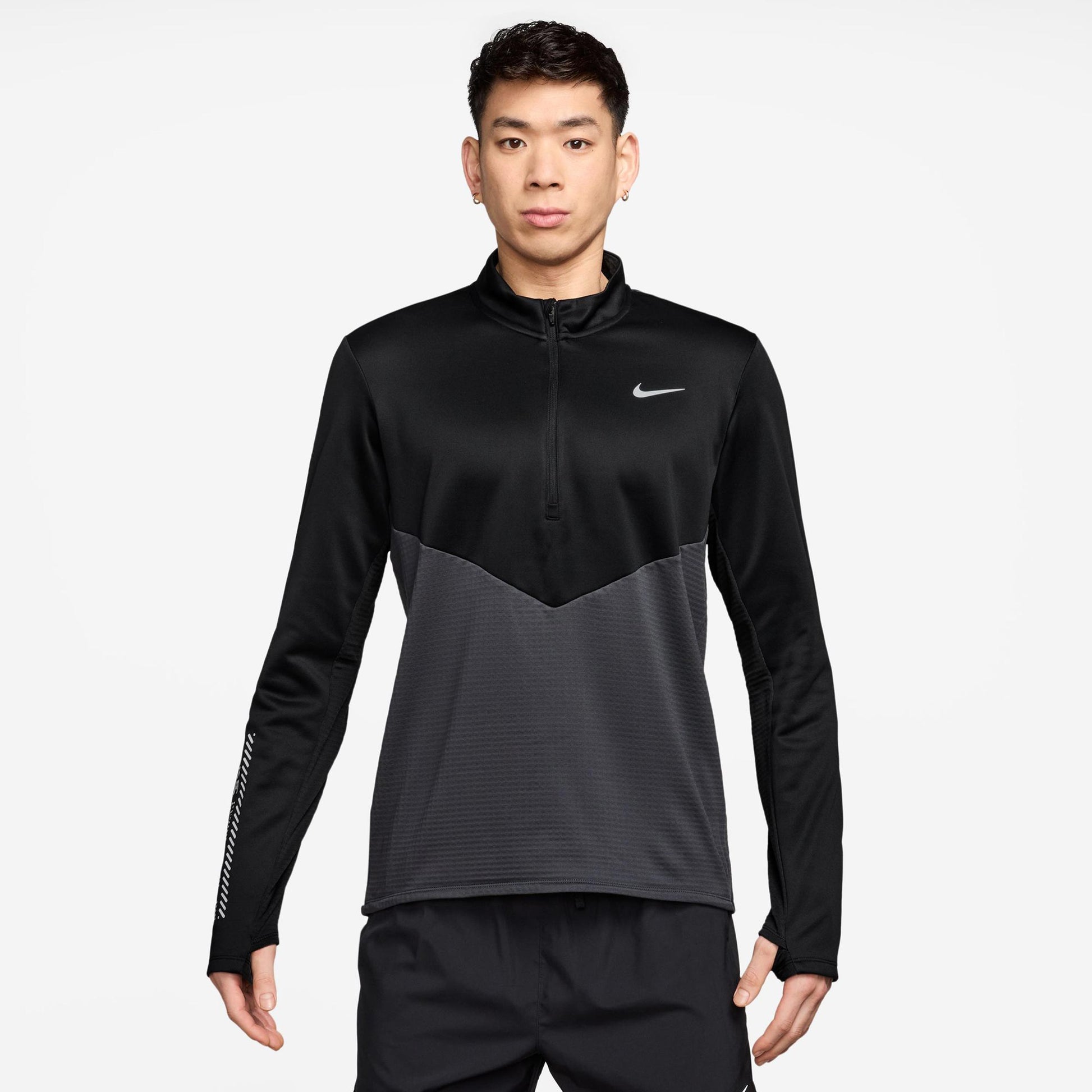 Nike Pacer Winterized Half-Zip Hardloopshirt Heren - antraciet, zwart