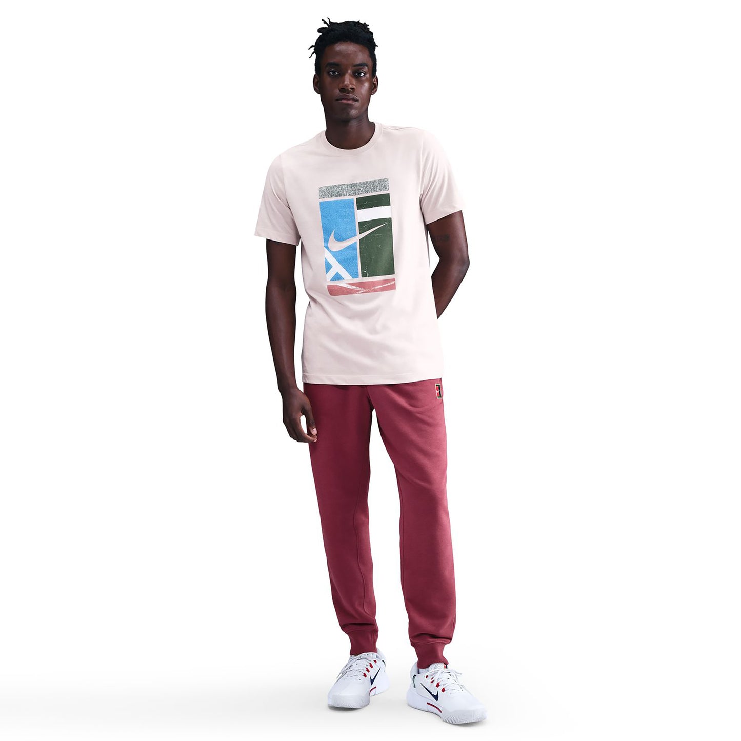 Nike Court Dri-Fit Tee Court T-shirt Heren-oud roze