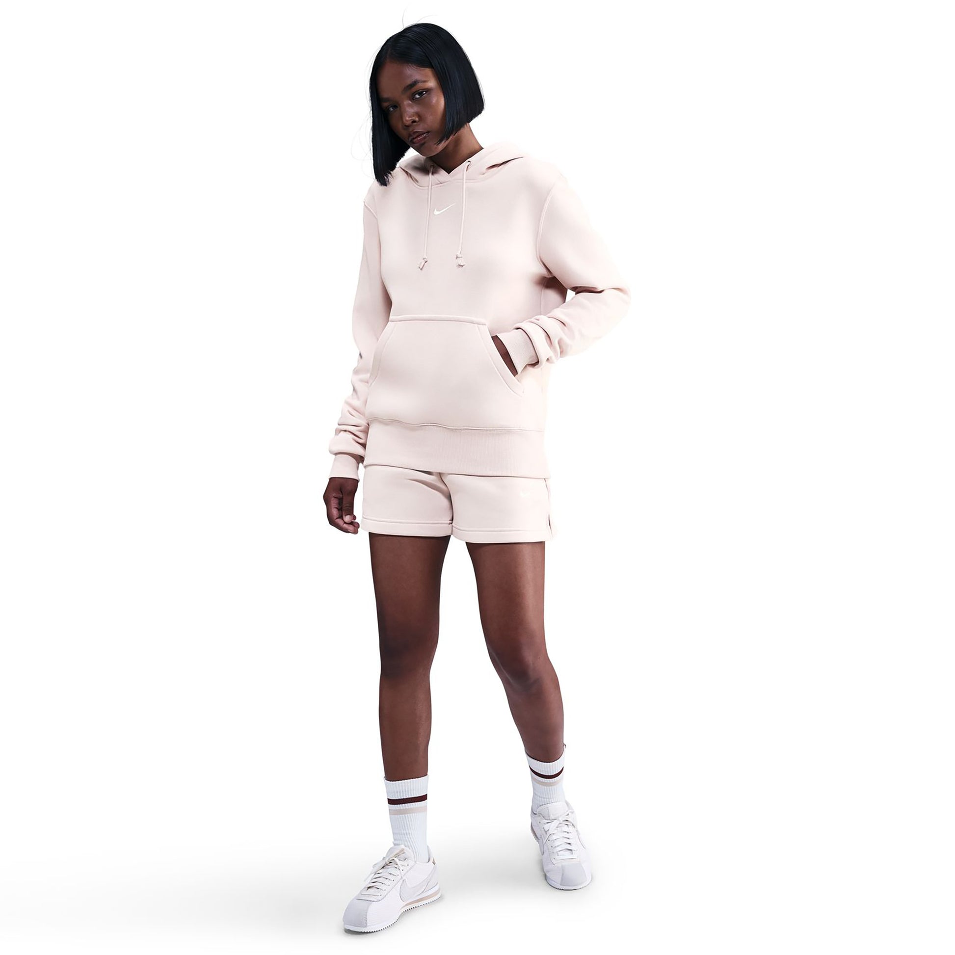Nike Phoenix Fleece Sweater met capuchon Dames-oud roze