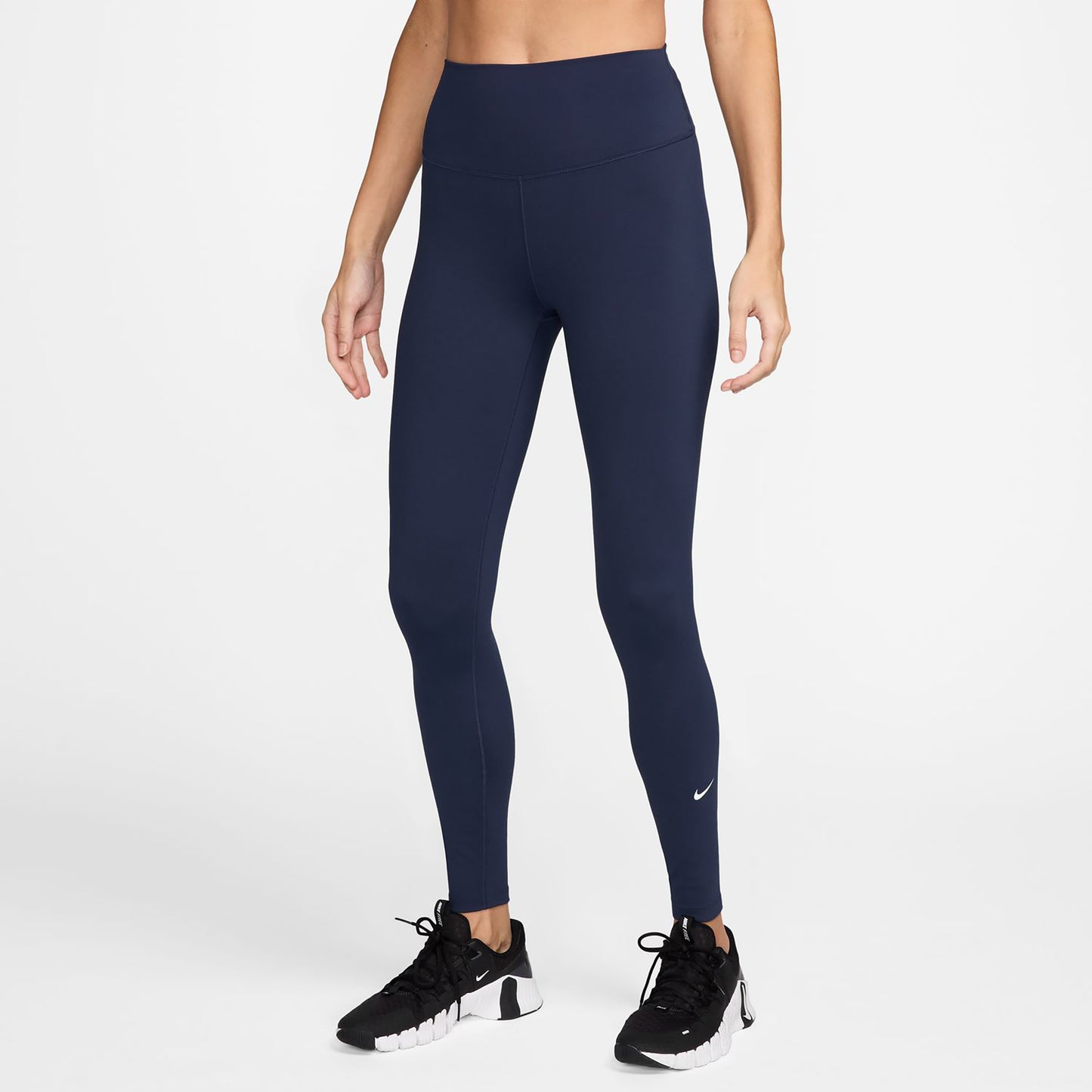 Nike Dri-FIT One High Rise Tight Dames - donkerblauw, wit