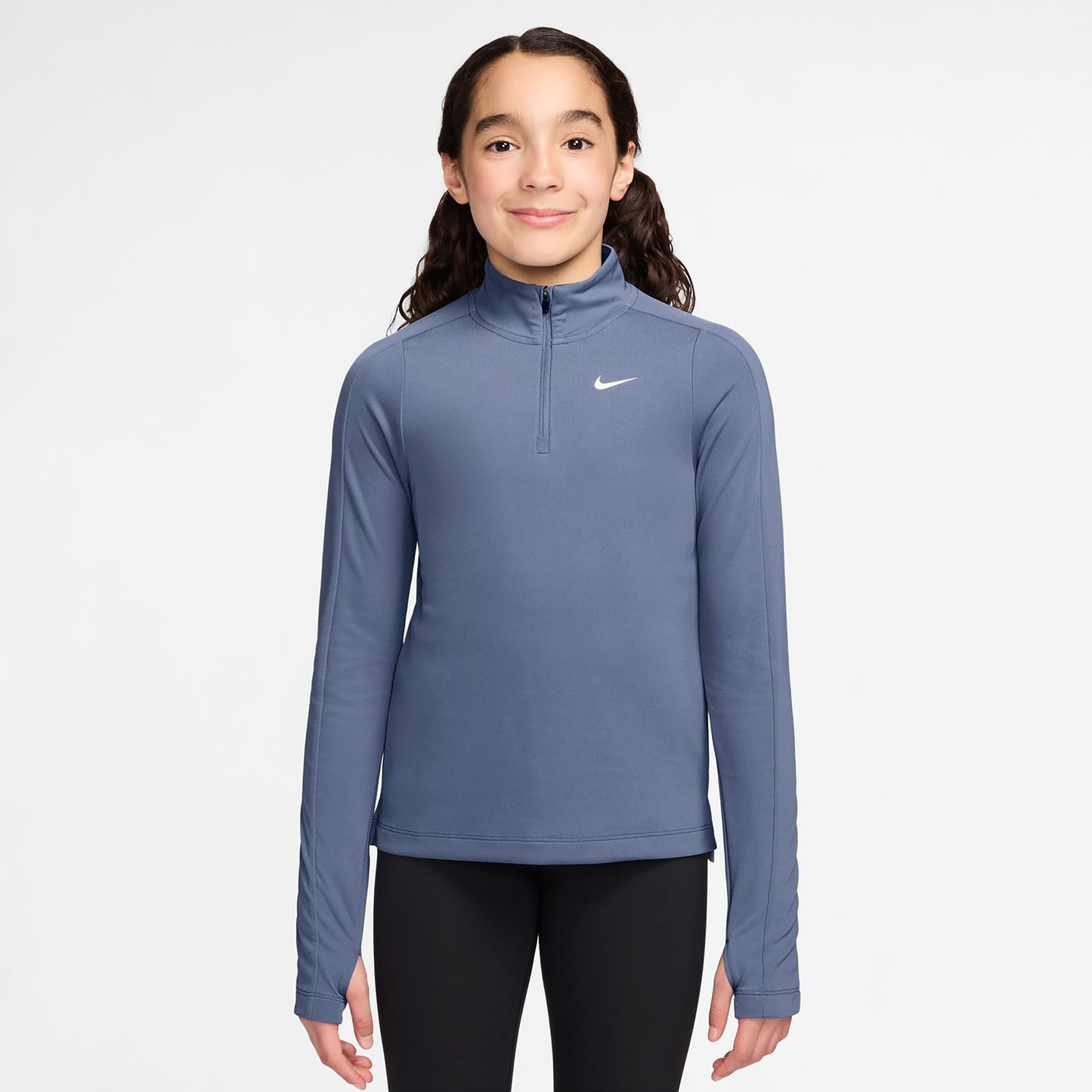 Nike Dri-Fit Half-Zip Longsleeve Meisjes - blaugrau, wit