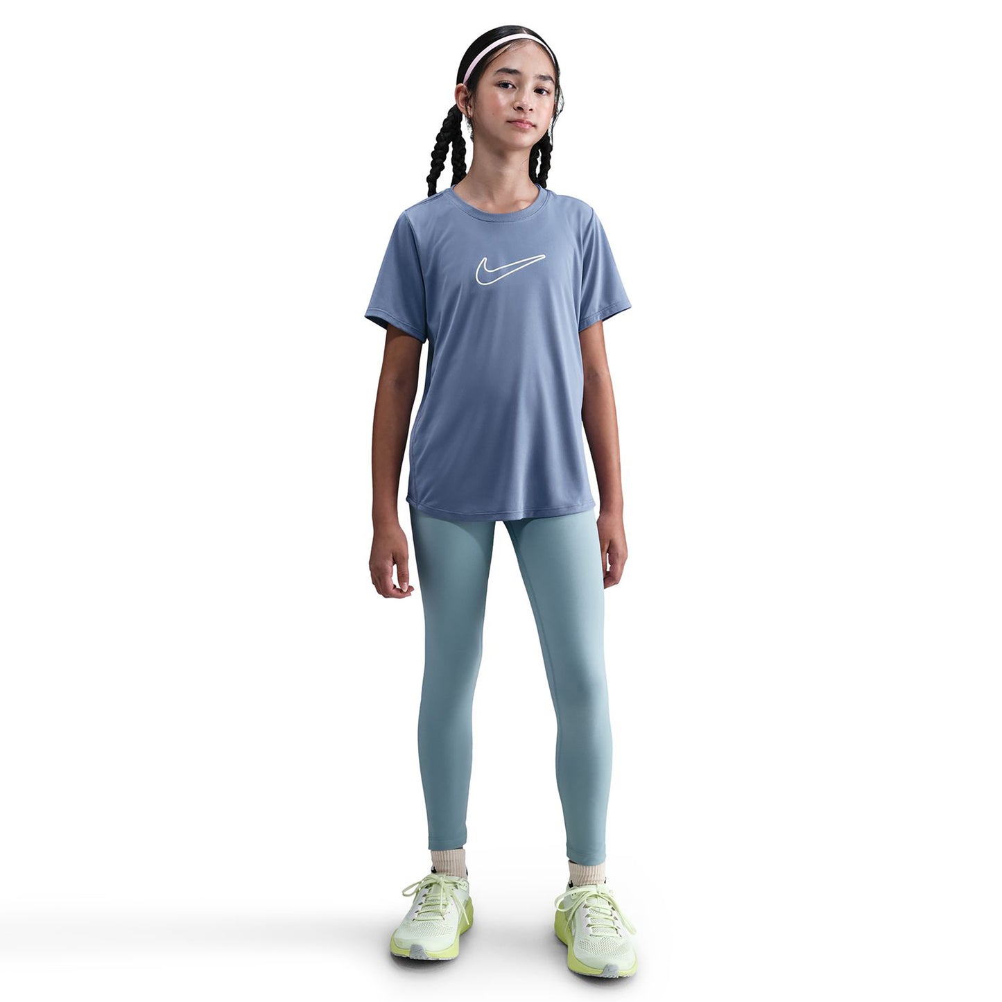 Nike Dri-FIT One T-shirt Meisjes - blaugrau, wit