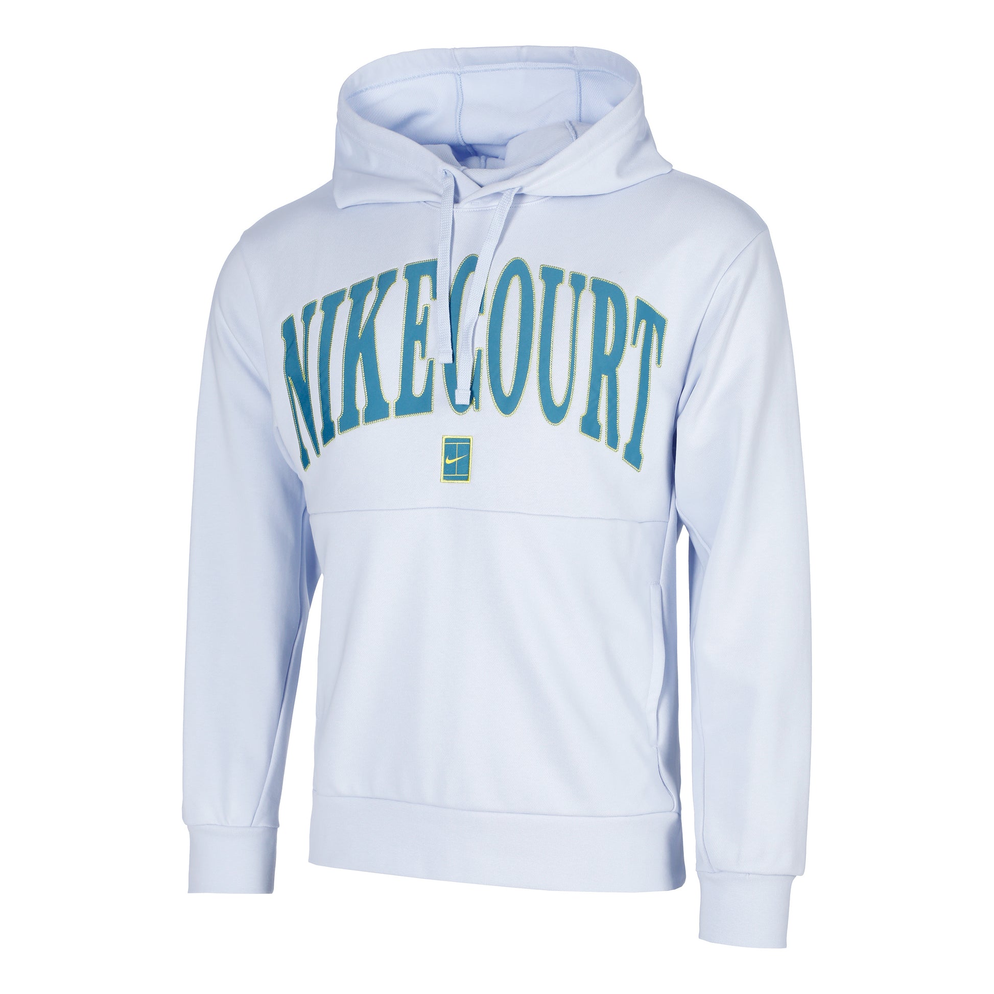 Nike Court Dri-Fit Fleece Heritage Sweater Met Capuchon Heren-Lichtgrijs,Petrolblauw